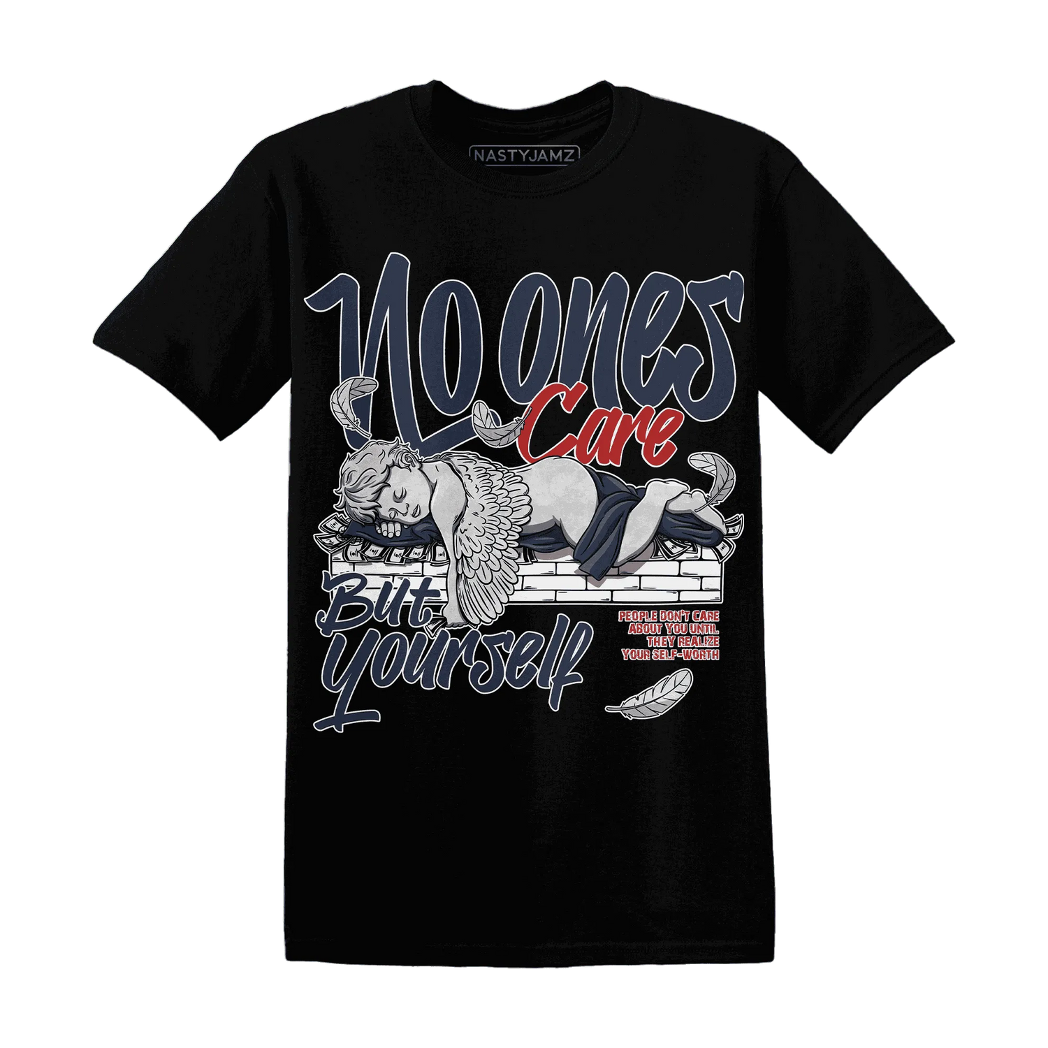 White-Navy-6s-T-Shirt-Match-No-Ones-Care