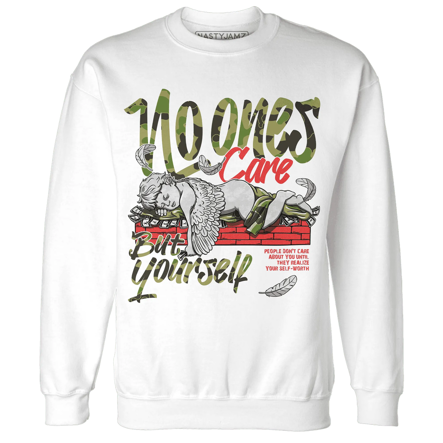 AM-90-Dark-Sage-Solar-Red-Sweatshirt-Match-No-Ones-Care