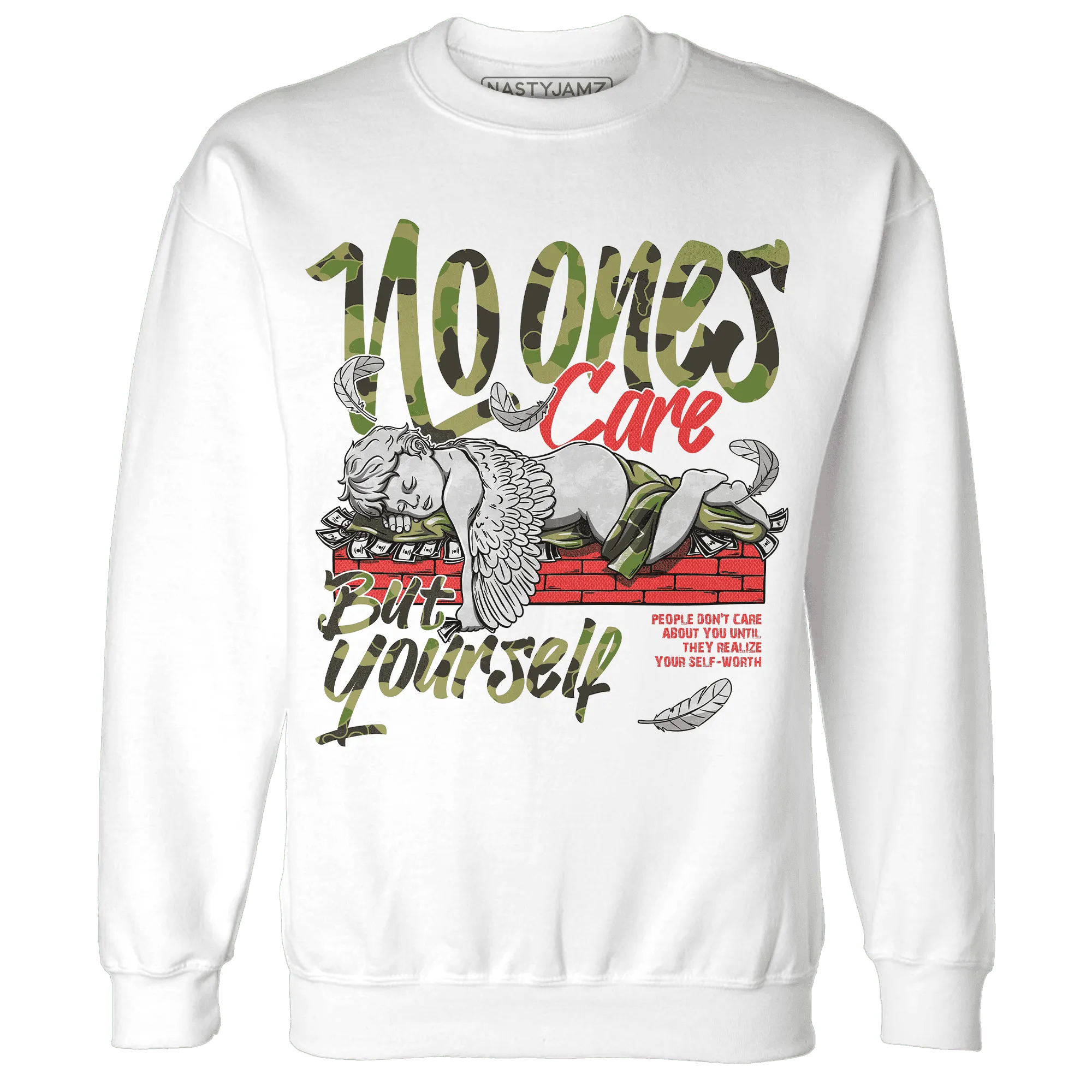 AM-90-Dark-Sage-Solar-Red-Sweatshirt-Match-No-Ones-Care
