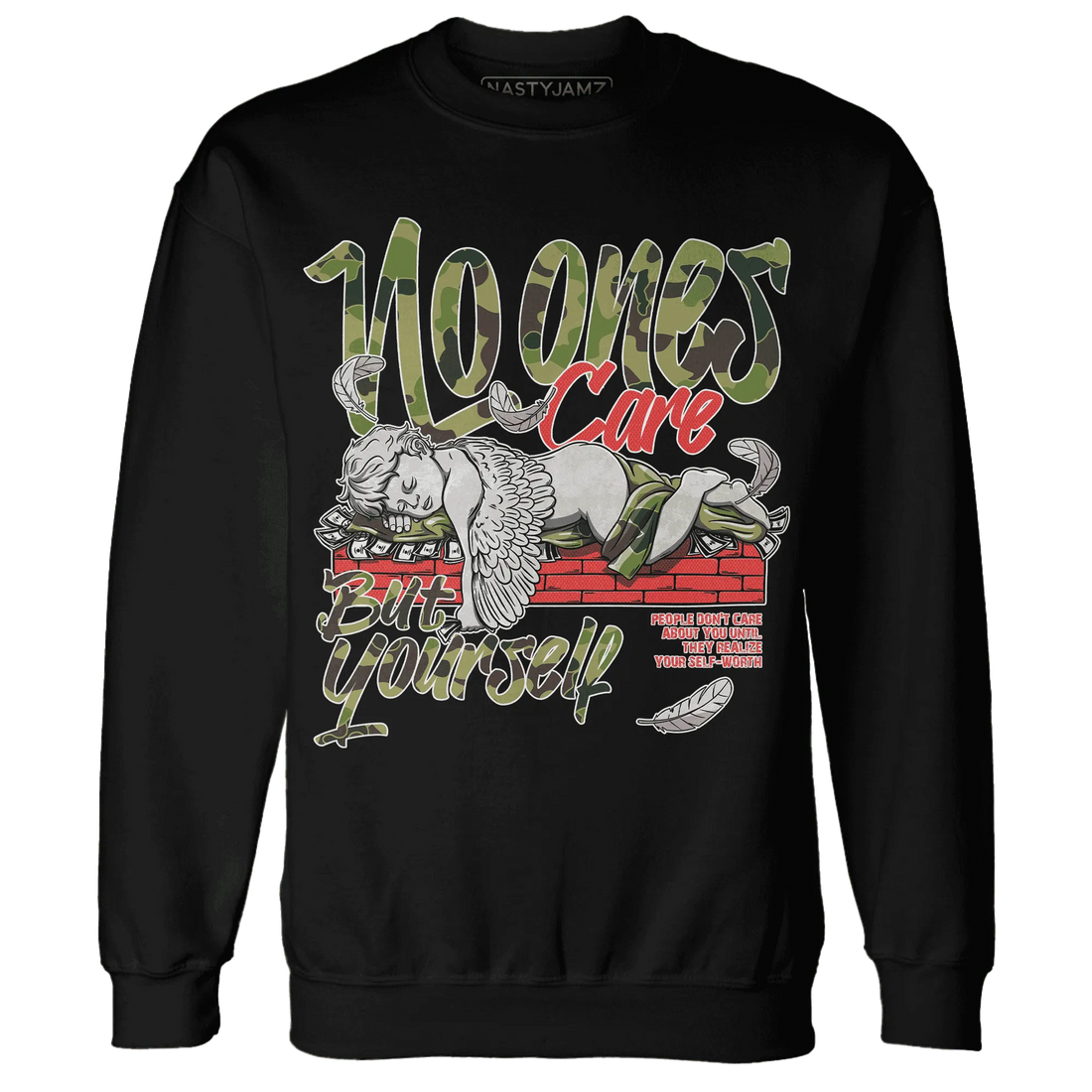 AM-90-Dark-Sage-Solar-Red-Sweatshirt-Match-No-Ones-Care