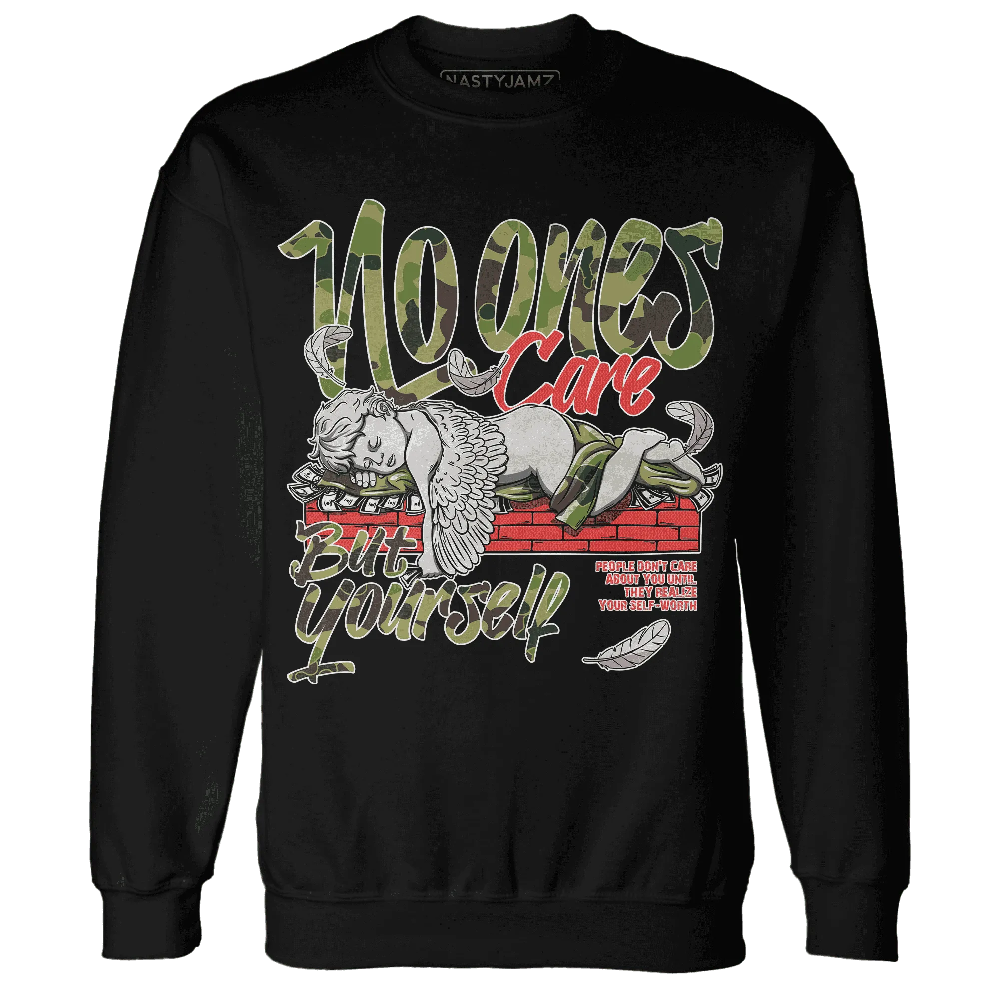 AM-90-Dark-Sage-Solar-Red-Sweatshirt-Match-No-Ones-Care