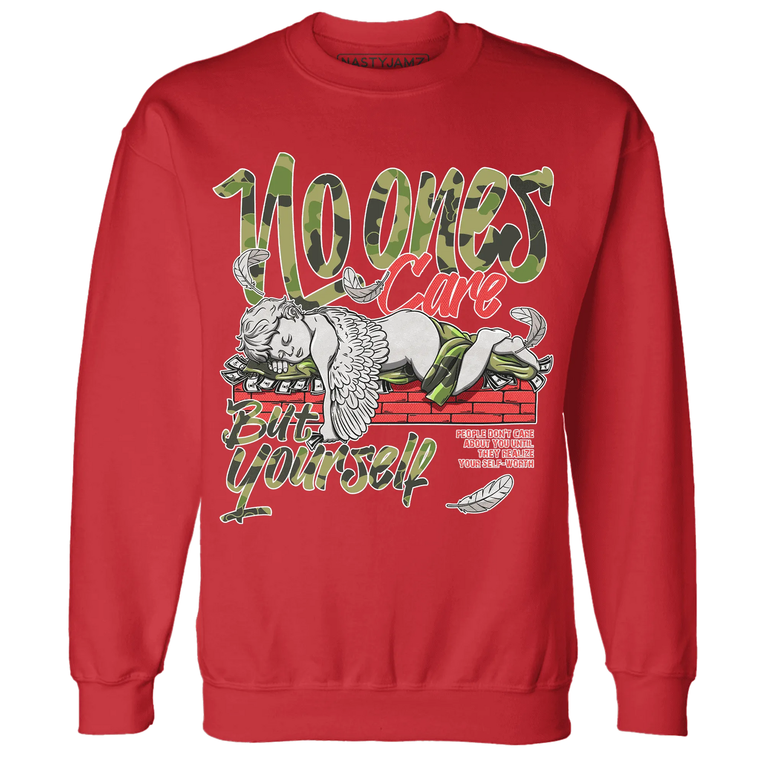 AM-90-Dark-Sage-Solar-Red-Sweatshirt-Match-No-Ones-Care
