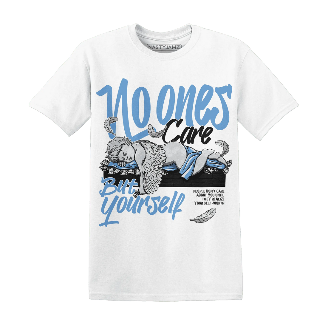 AM-Plus-Black-Univercitii-Blue-NastyJamz-T-Shirt-Match-No-Ones-Care