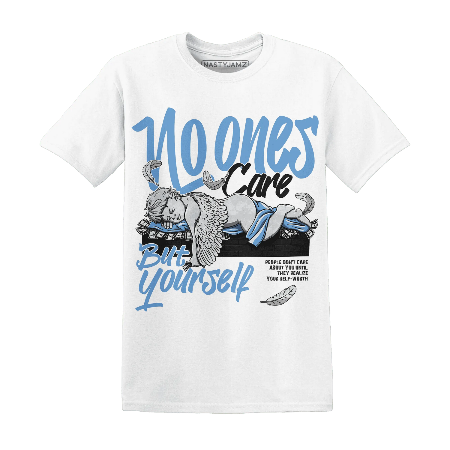 AM-Plus-Black-Univercitii-Blue-NastyJamz-T-Shirt-Match-No-Ones-Care