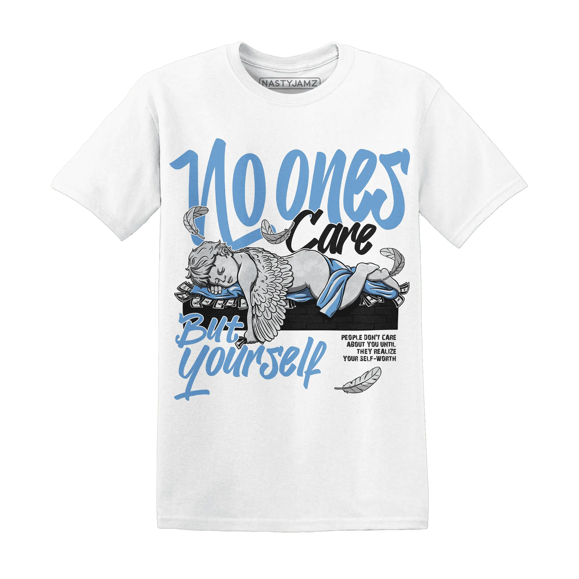 AM-Plus-Black-Univercitii-Blue-NastyJamz-T-Shirt-Match-No-Ones-Care