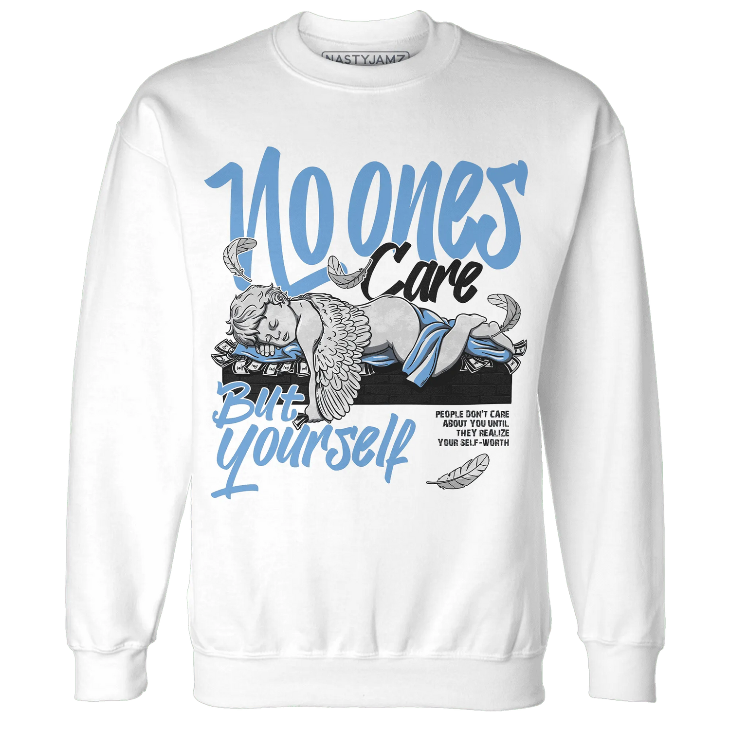 AM-Plus-Black-Univercitii-Blue-NastyJamz-Sweatshirt-Match-No-Ones-Care