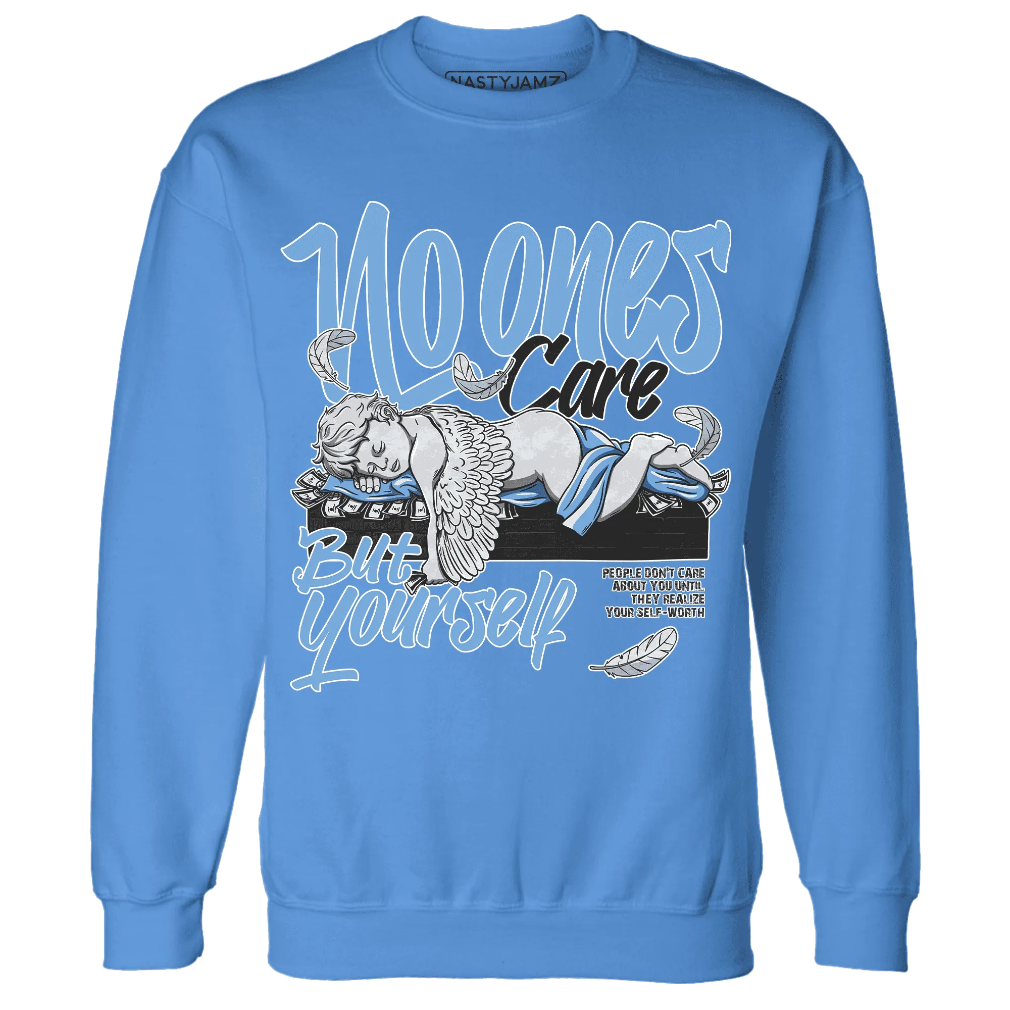 AM-Plus-Black-Univercitii-Blue-NastyJamz-Sweatshirt-Match-No-Ones-Care
