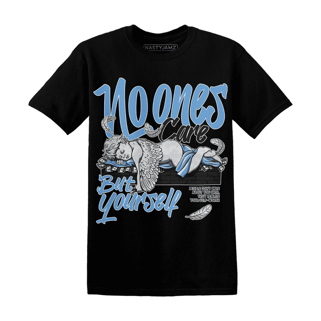 AM-Plus-Black-Univercitii-Blue-NastyJamz-T-Shirt-Match-No-Ones-Care