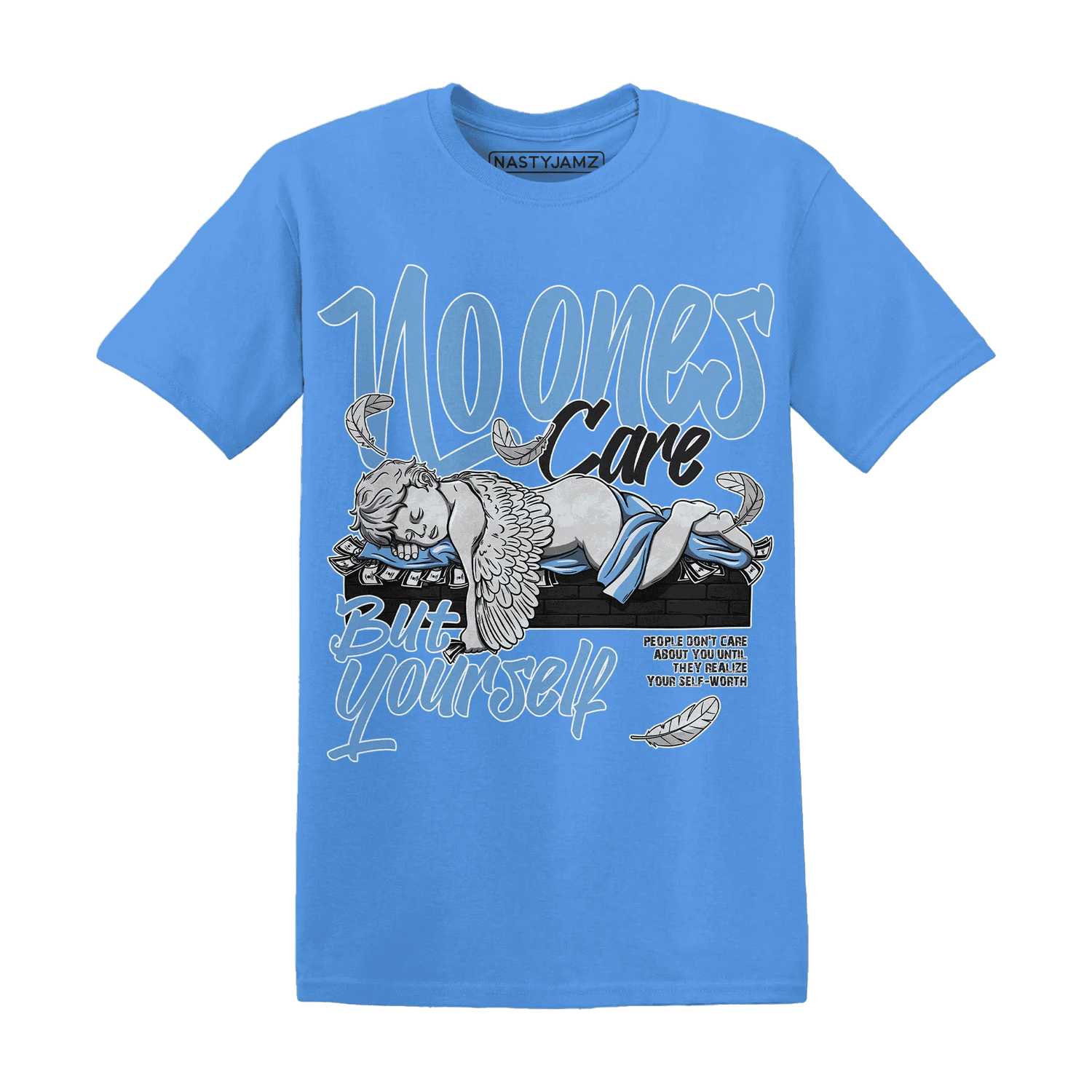 AM-Plus-Black-Univercitii-Blue-NastyJamz-T-Shirt-Match-No-Ones-Care