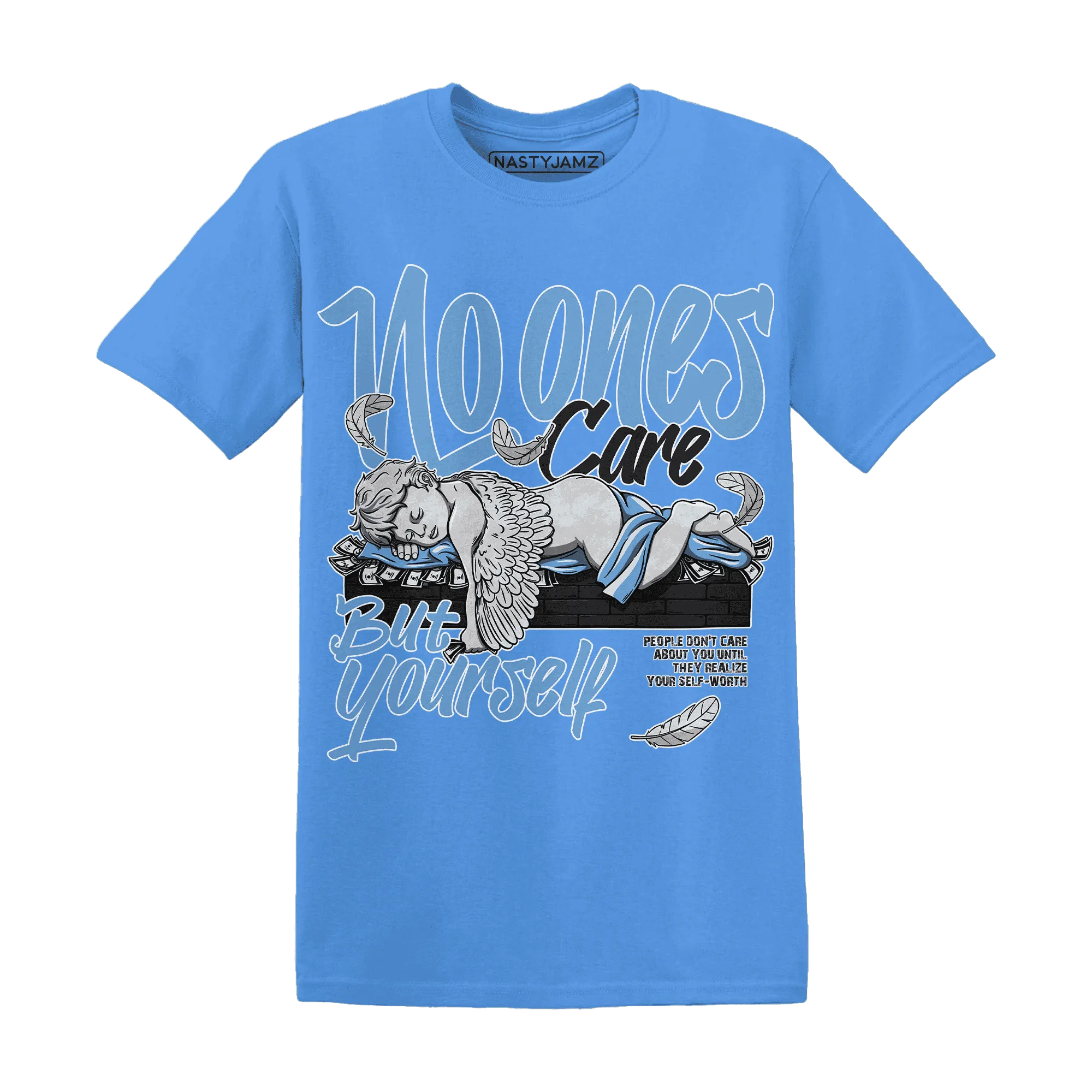 AM-Plus-Black-Univercitii-Blue-NastyJamz-T-Shirt-Match-No-Ones-Care