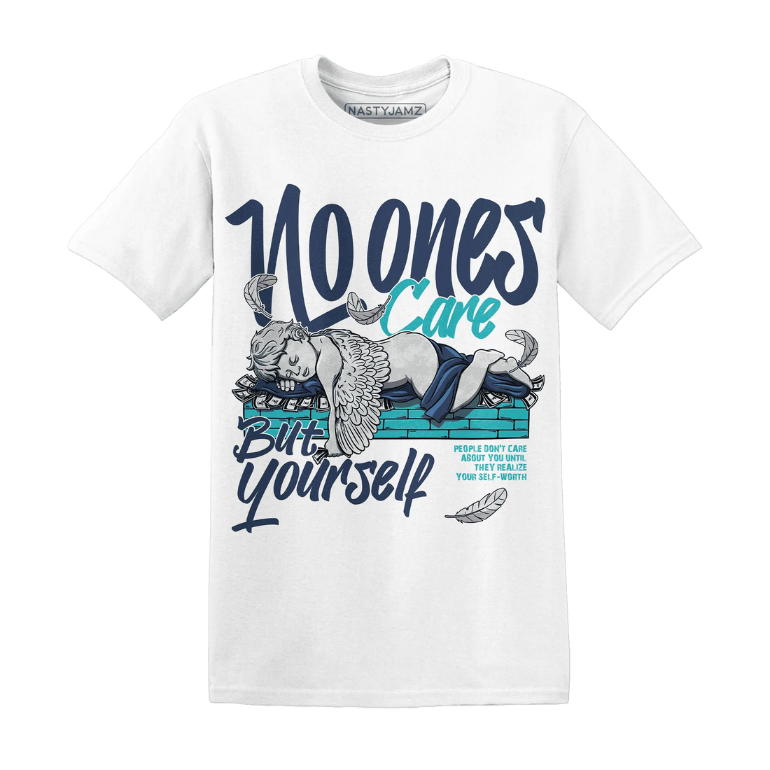 AM-Plus-Drift-Midnight-Navy-Total-Orange-Dusty-Cactus-NastyJamz-T-Shirt-Match-No-Ones-Care