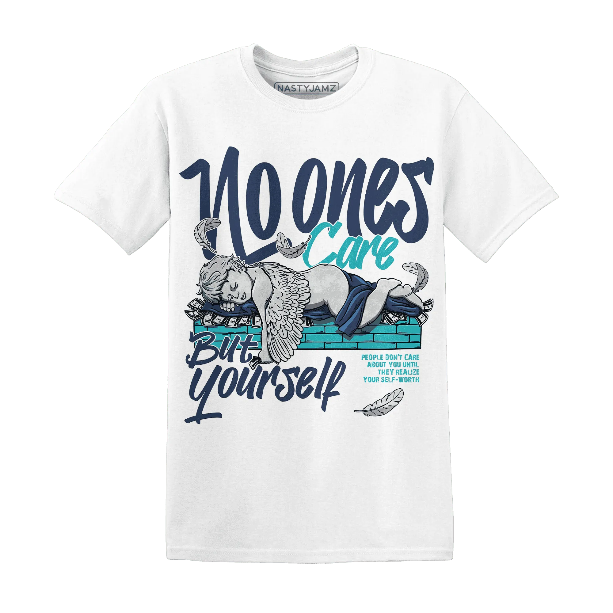 AM-Plus-Drift-Midnight-Navy-Total-Orange-Dusty-Cactus-NastyJamz-T-Shirt-Match-No-Ones-Care