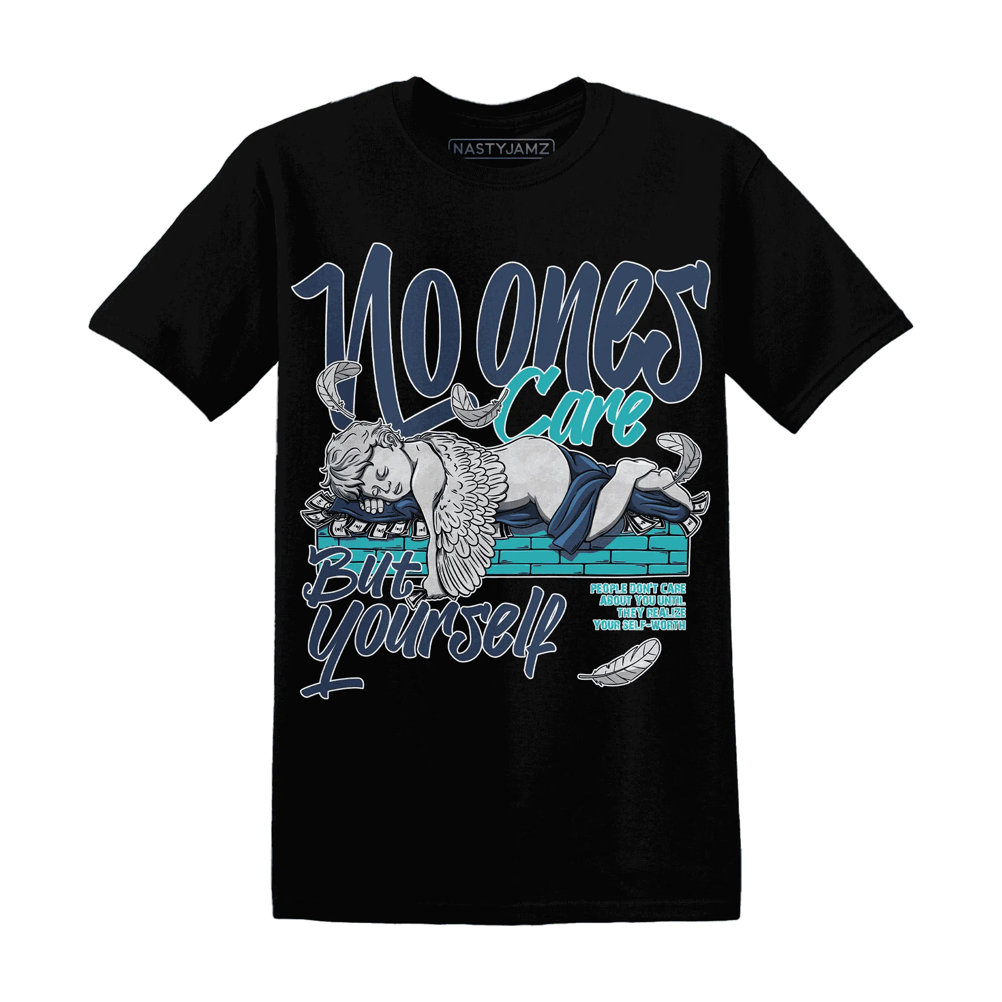 AM-Plus-Drift-Midnight-Navy-Total-Orange-Dusty-Cactus-NastyJamz-T-Shirt-Match-No-Ones-Care