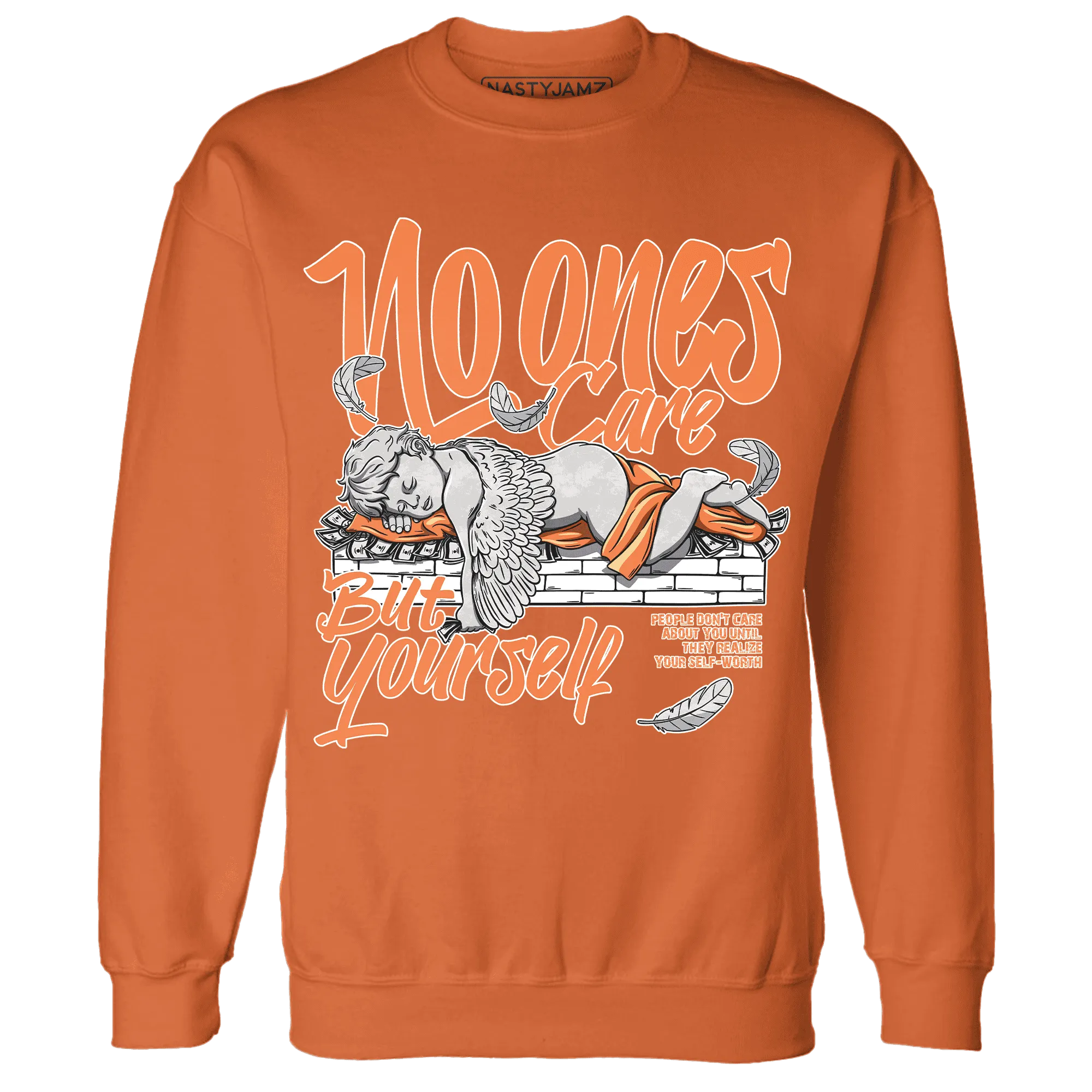 AM-TW-White-Orange-NastyJamz-Sweatshirt-Match-No-Ones-Care