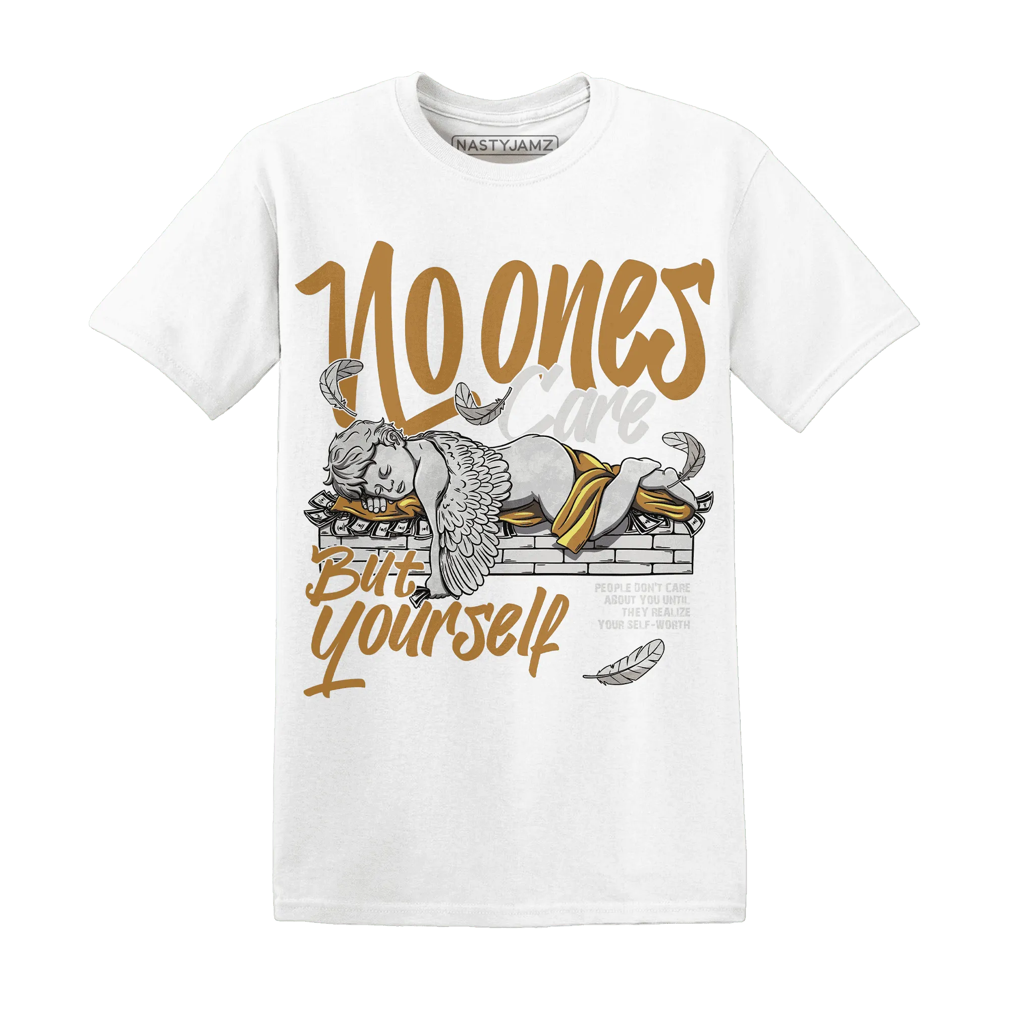 Dunk-Low-Retro-Wheat-Orange-T-Shirt-Match-No-Ones-Care