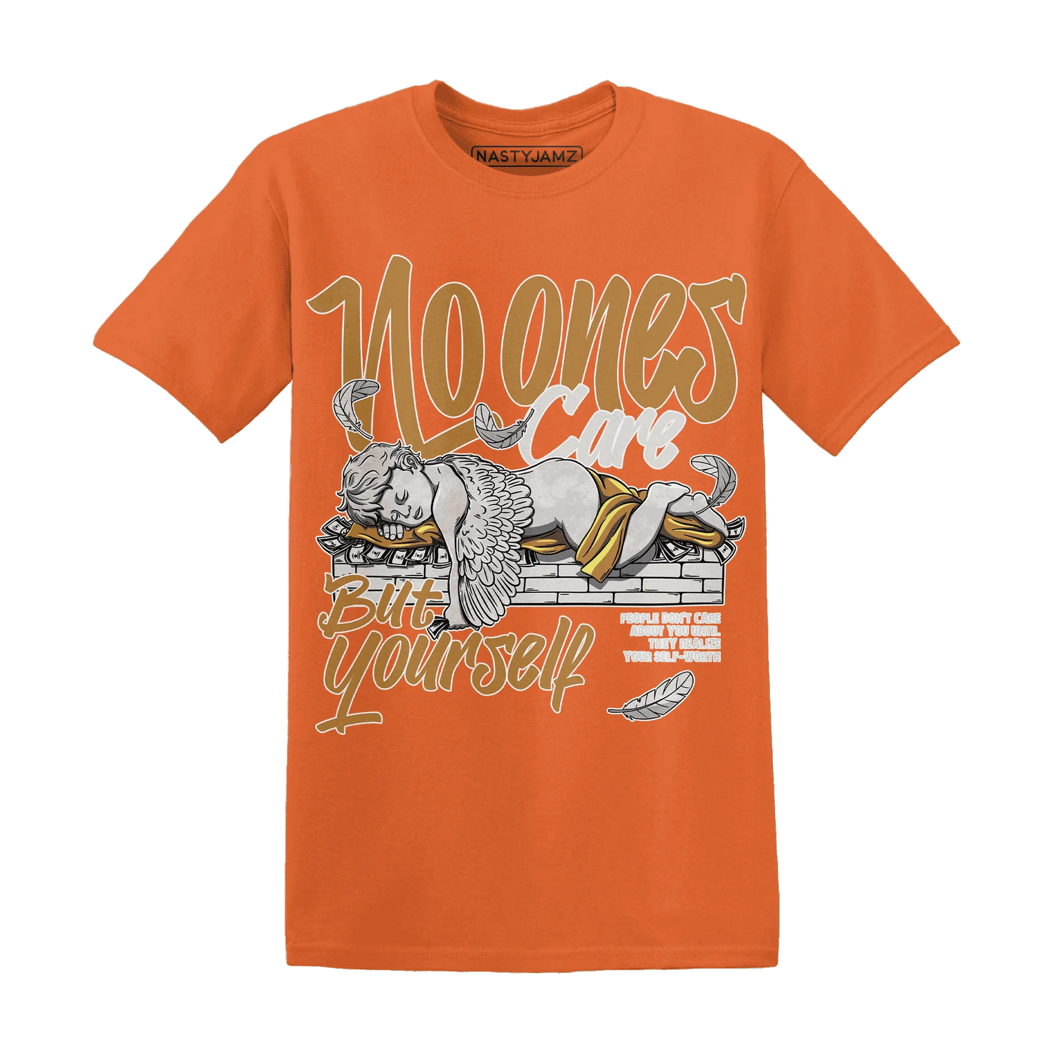 Dunk-Low-Retro-Wheat-Orange-T-Shirt-Match-No-Ones-Care