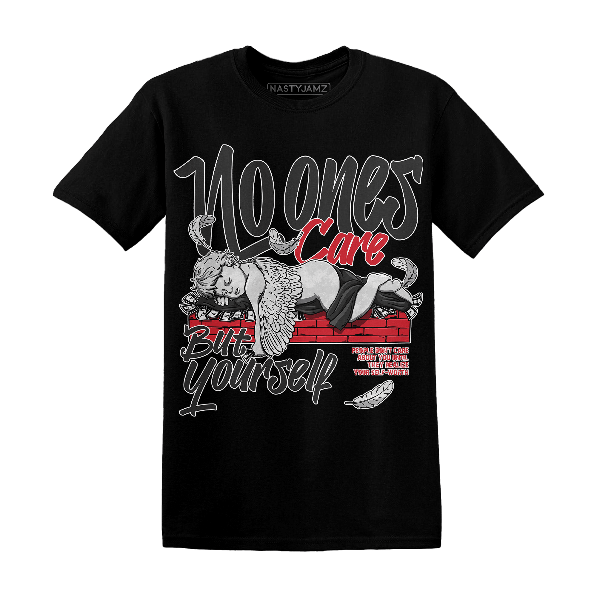 Jumman Jack University Red T Shirt No Ones Care - NastyJamz
