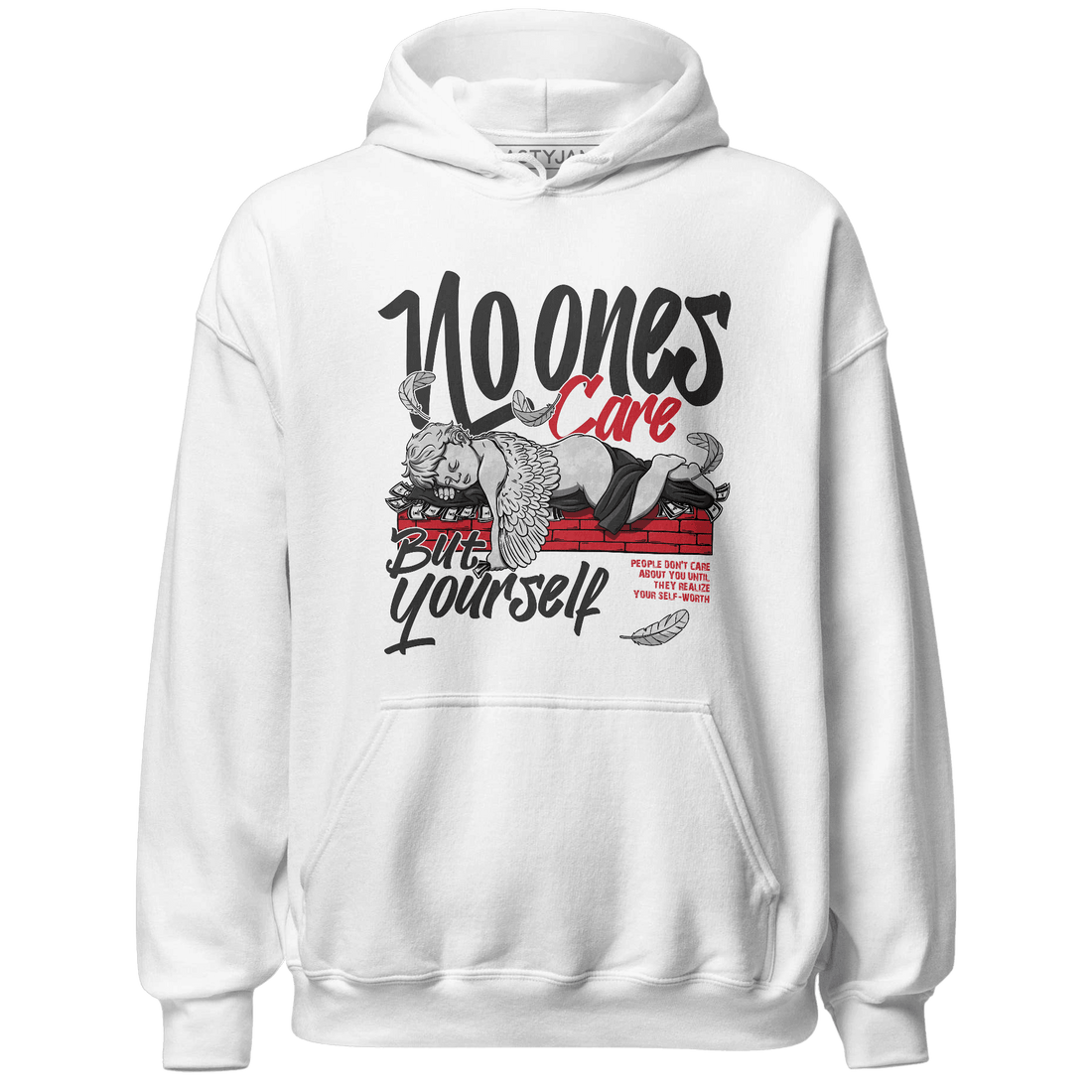 Jumman Jack University Red Hoodie Match No Ones Care - NastyJamz