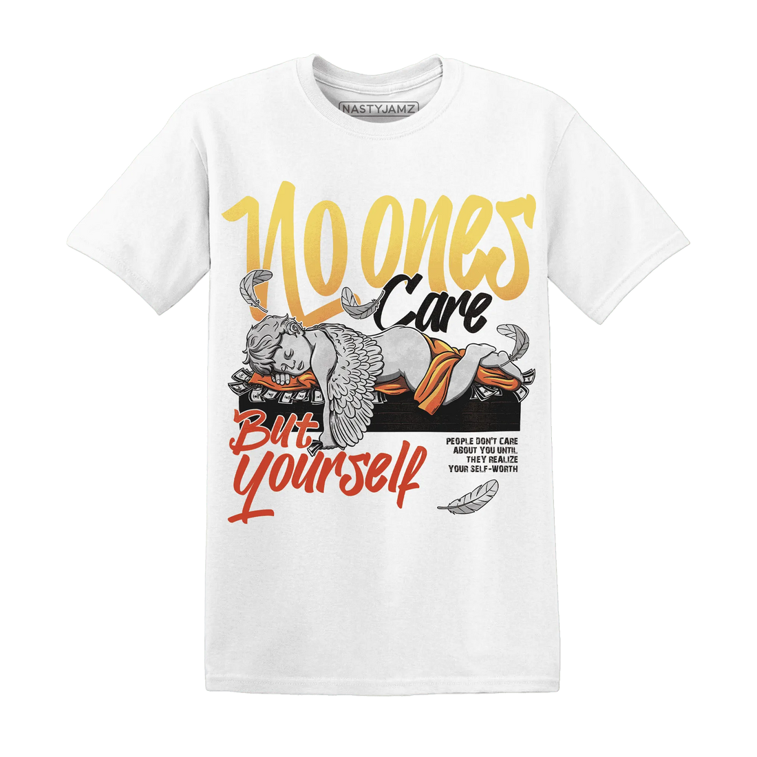 VaporMax-Crimson-Total-Orange-Plus-NastyJamz-T-Shirt-Match-No-Ones-Care