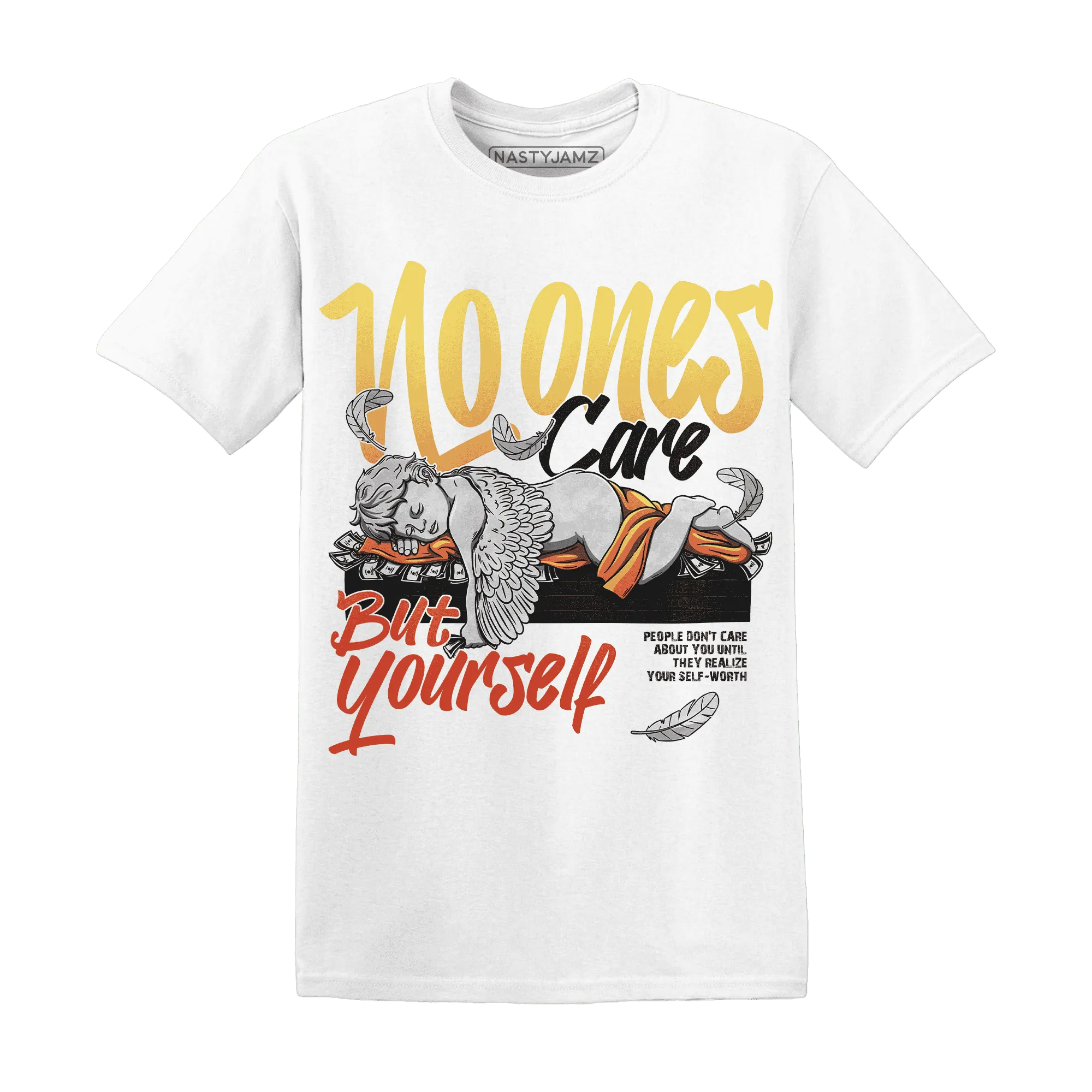VaporMax-Crimson-Total-Orange-Plus-NastyJamz-T-Shirt-Match-No-Ones-Care