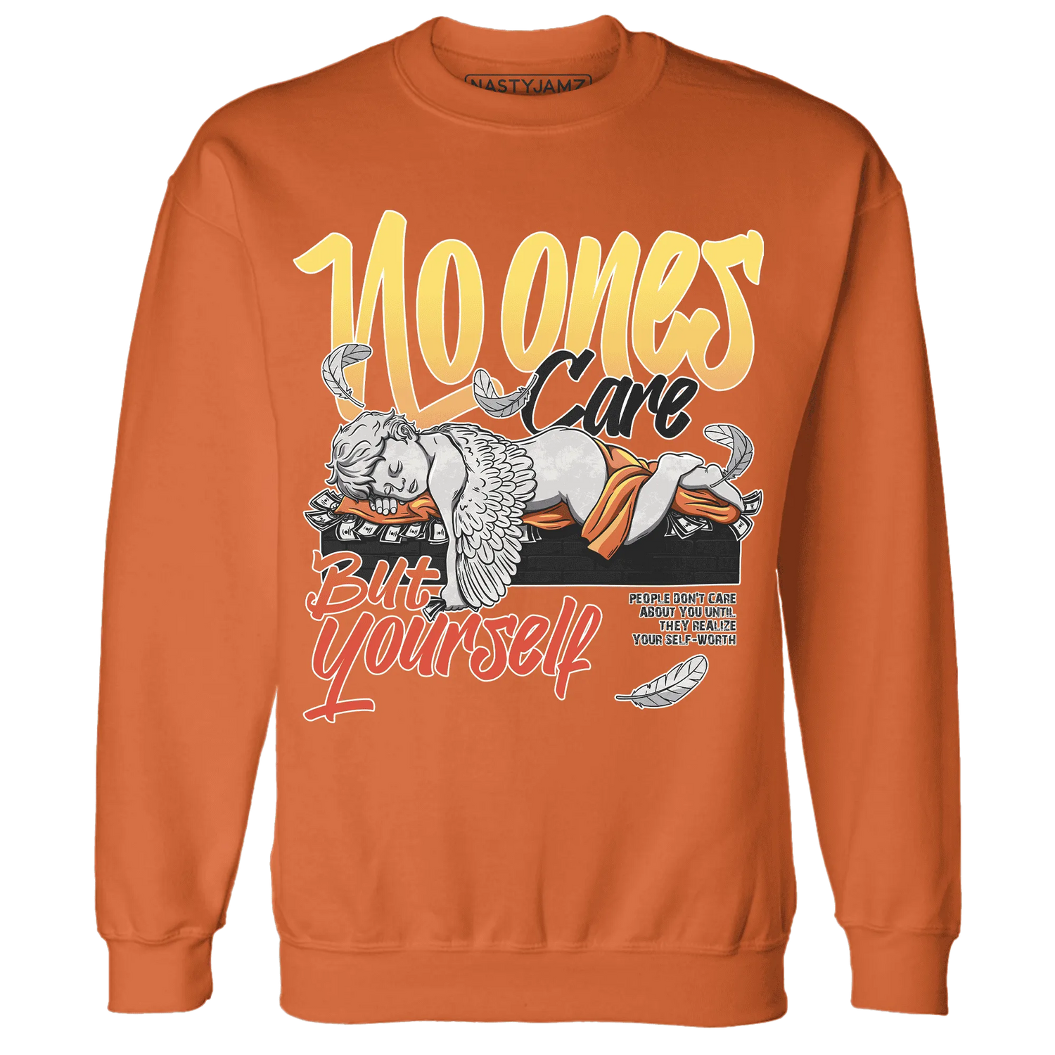 VaporMax-Crimson-Total-Orange-Plus-NastyJamz-Sweatshirt-Match-No-Ones-Care