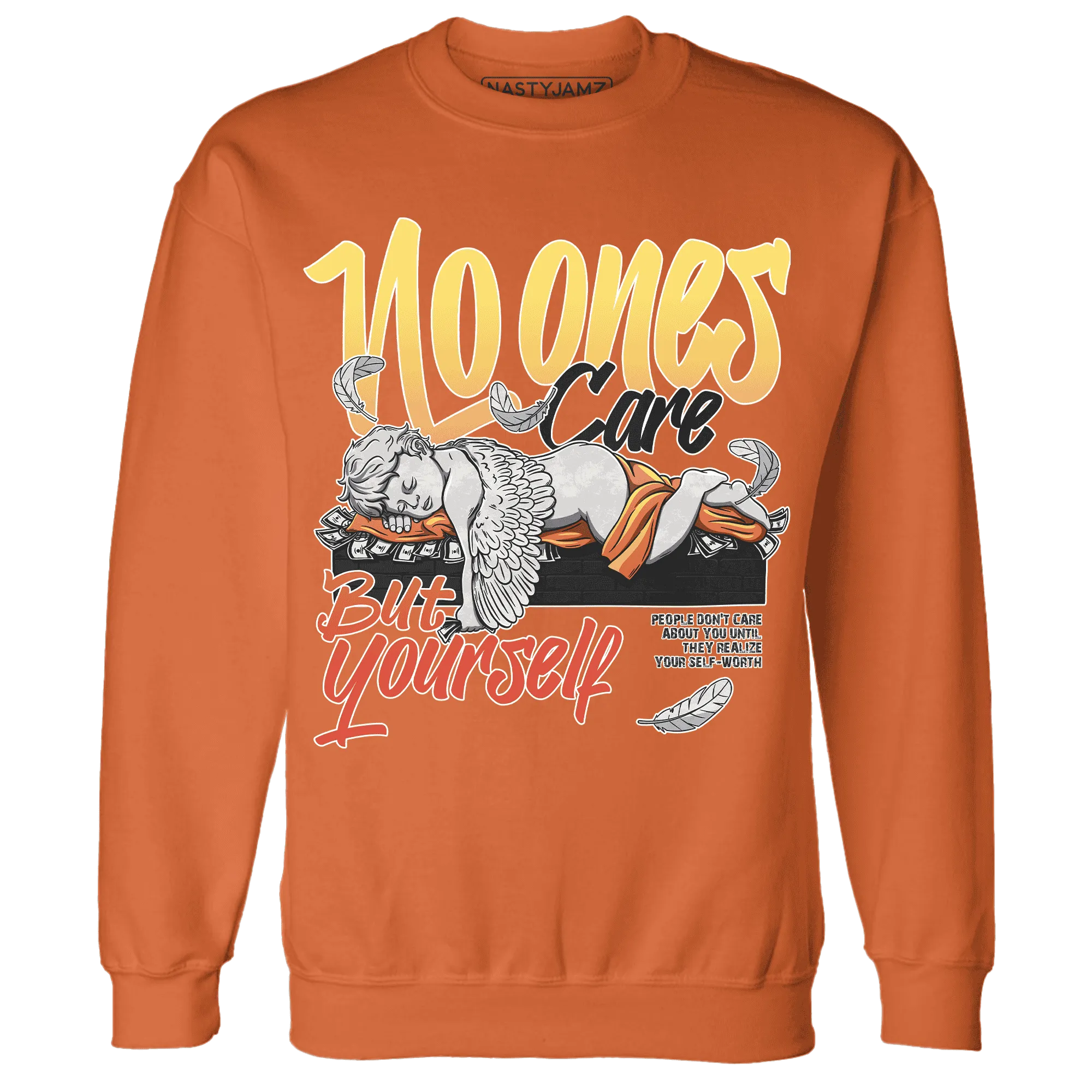 VaporMax-Crimson-Total-Orange-Plus-NastyJamz-Sweatshirt-Match-No-Ones-Care