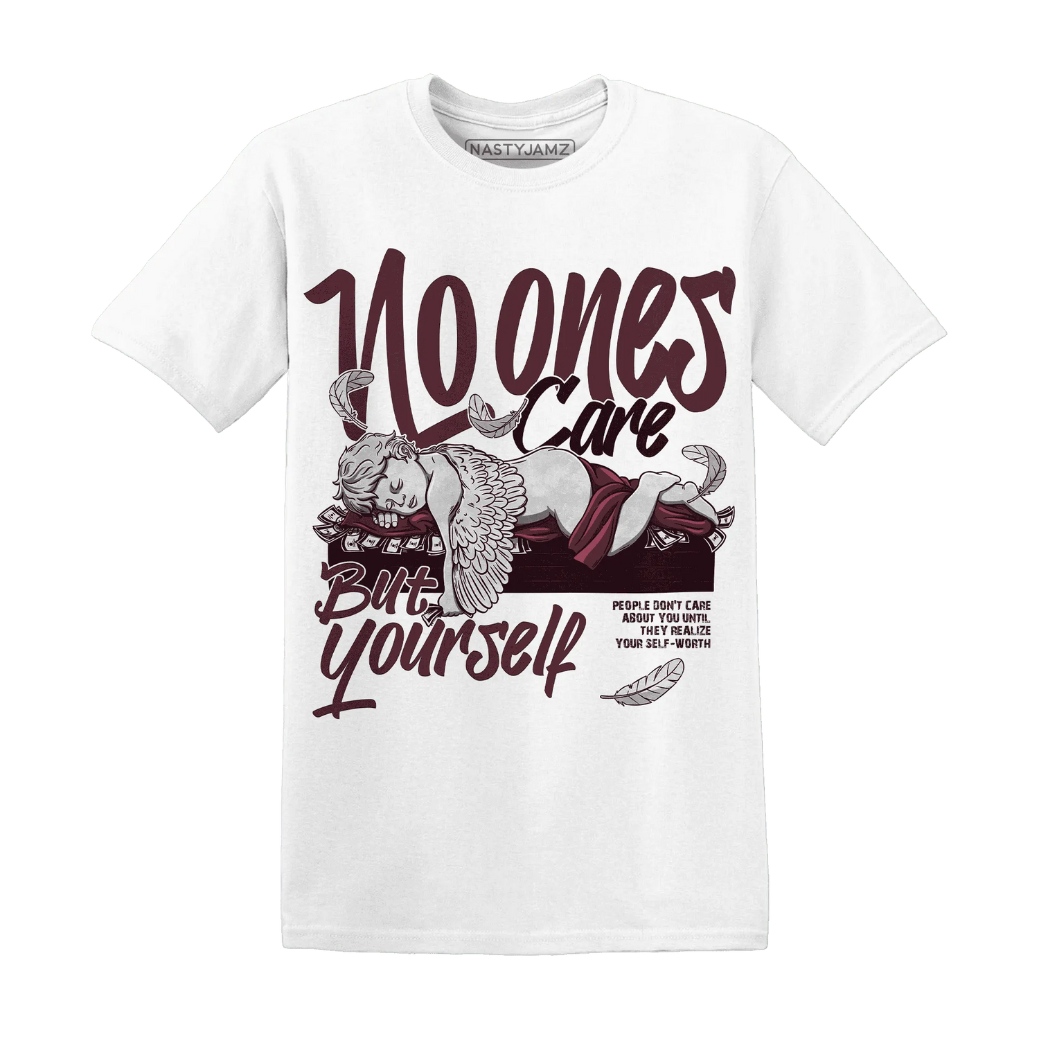 VaporMax-Night-Maron-Burgundy-NastyJamz-T-Shirt-Match-No-Ones-Care