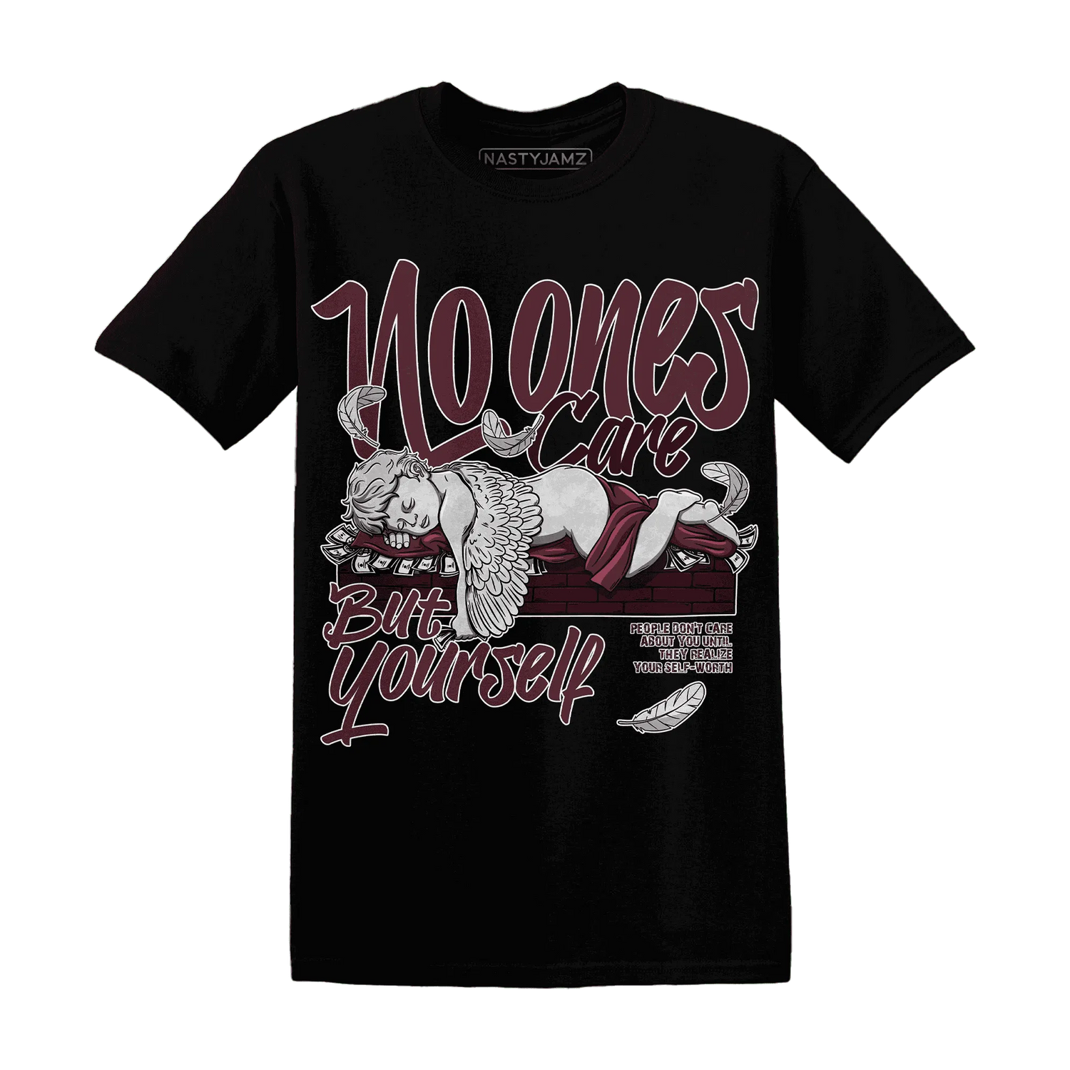 VaporMax-Night-Maron-Burgundy-NastyJamz-T-Shirt-Match-No-Ones-Care