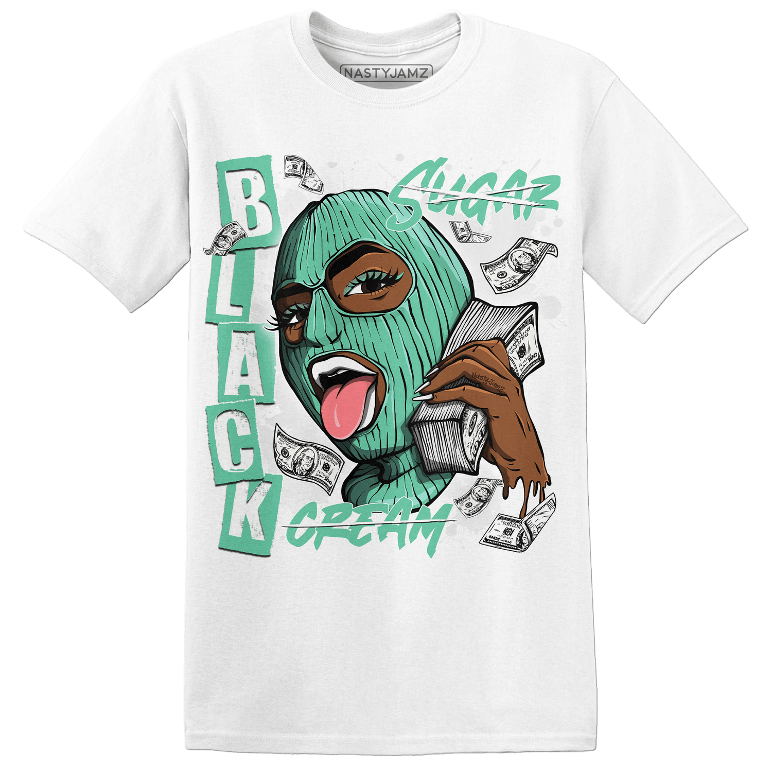 High OG Green Glow 1s T Shirt Match No Sugar No Cream - NastyJamz