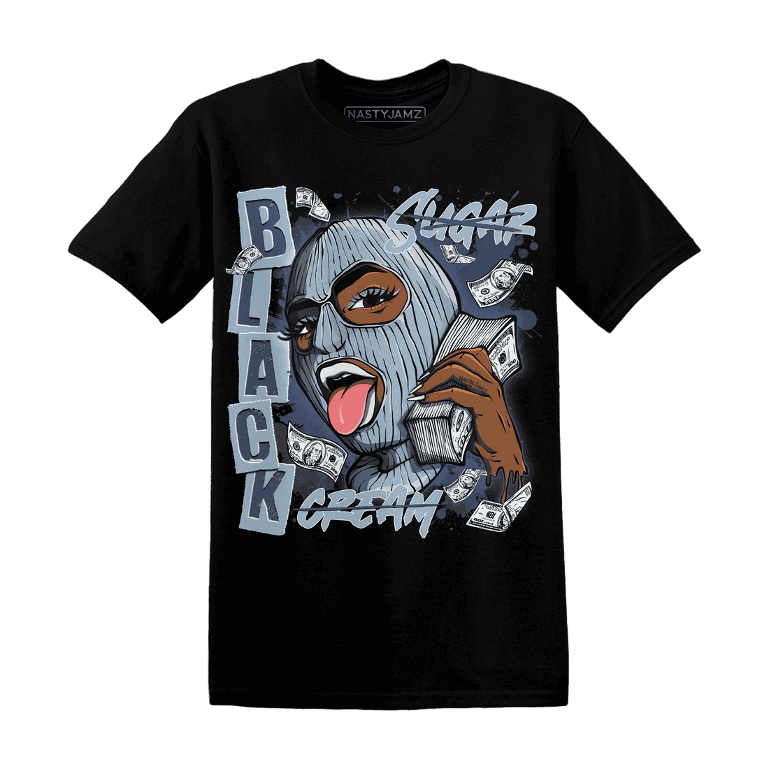 Mid Diffused Blue Grey 1s T Shirt Match No Sugar No Cream - NastyJamz
