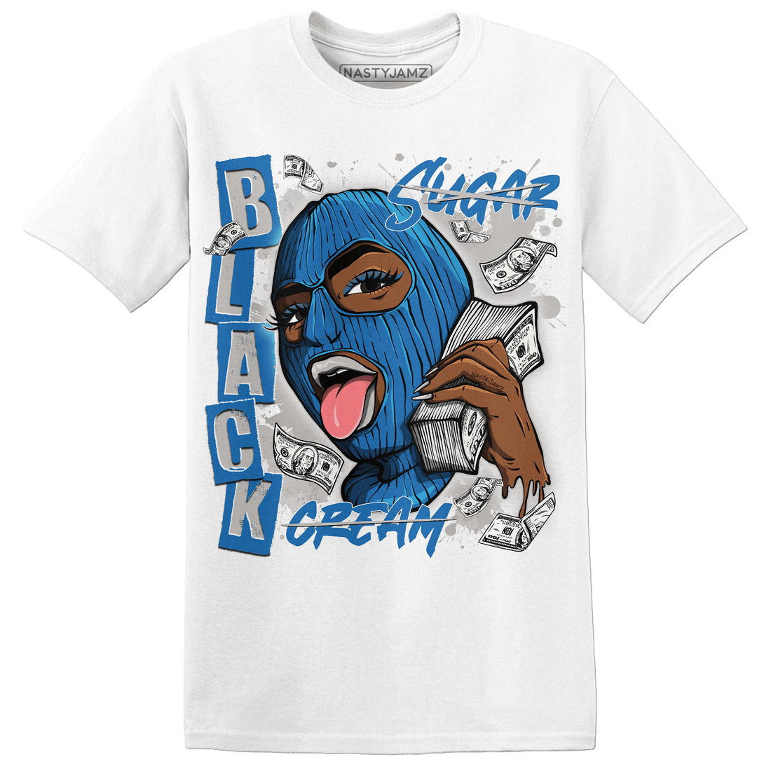 Industrial Blue 4s T Shirt Match No Sugar No Cream - NastyJamz