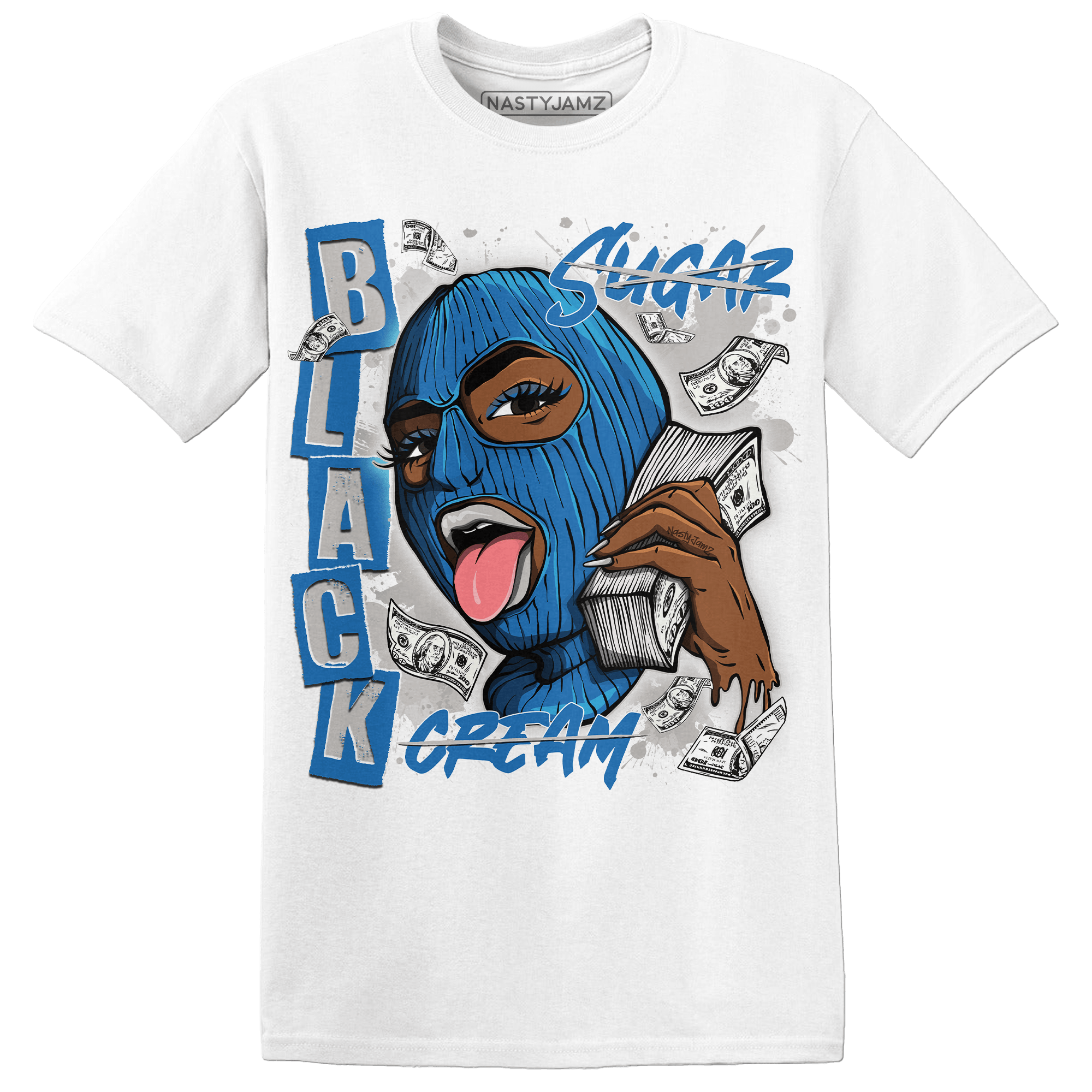 Industrial Blue 4s T Shirt Match No Sugar No Cream - NastyJamz
