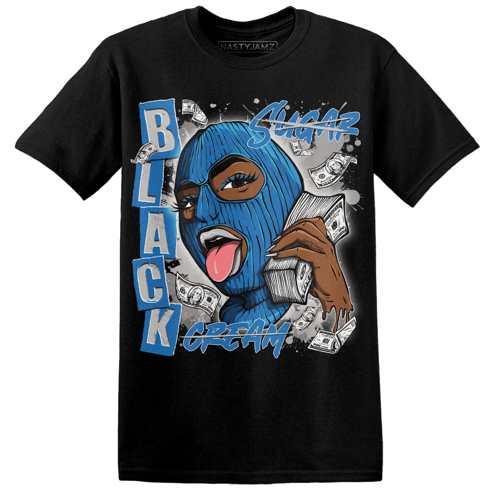 Industrial Blue 4s T Shirt Match No Sugar No Cream - NastyJamz