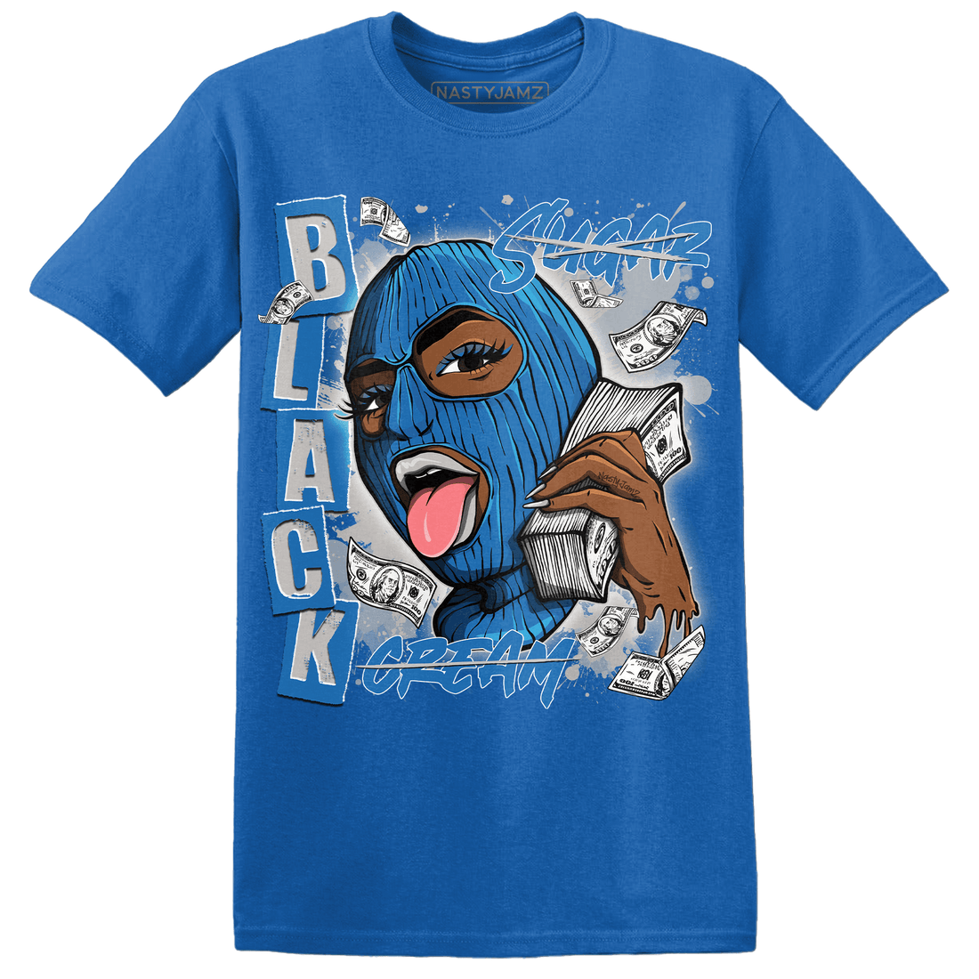 Industrial Blue 4s T Shirt Match No Sugar No Cream - NastyJamz