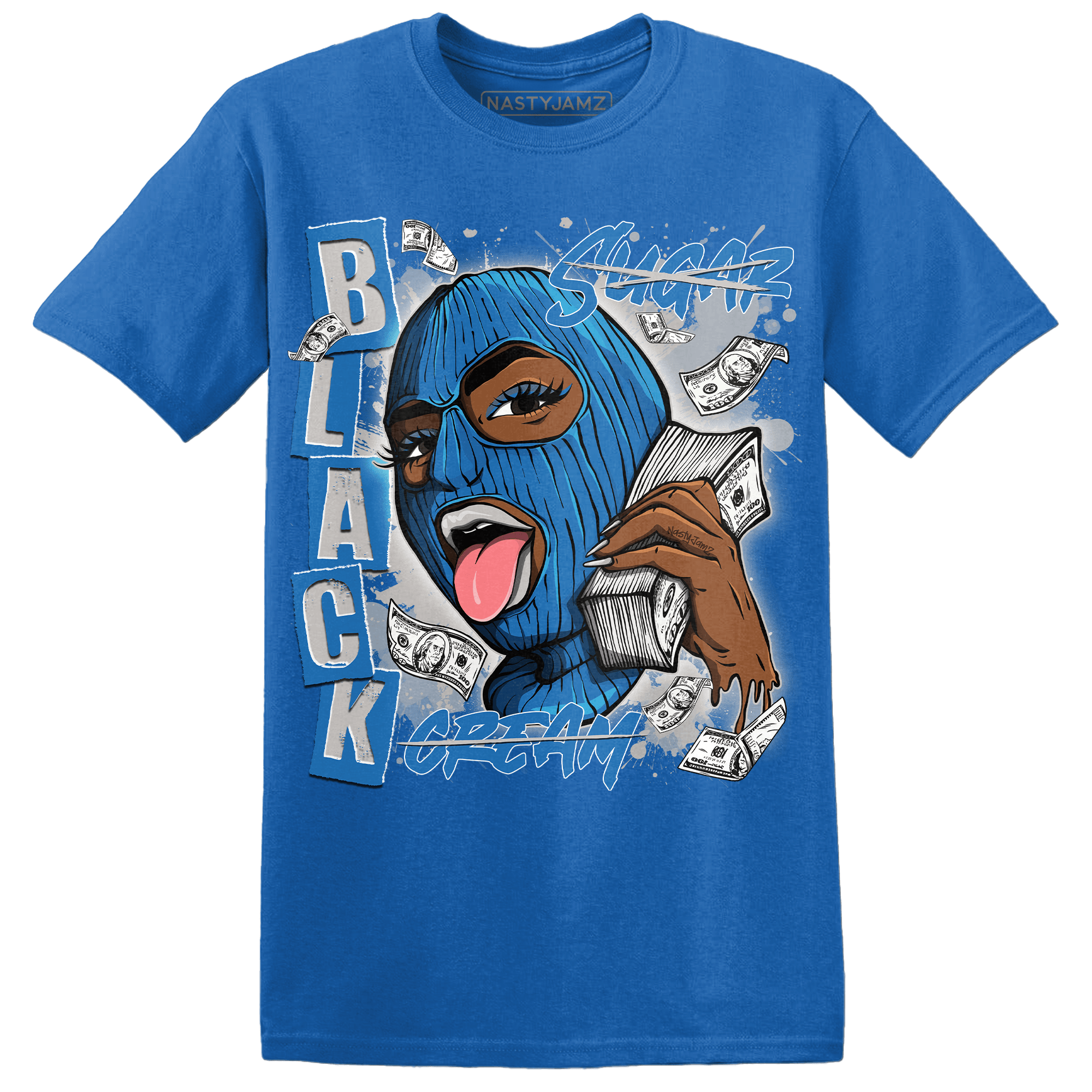 Industrial Blue 4s T Shirt Match No Sugar No Cream - NastyJamz