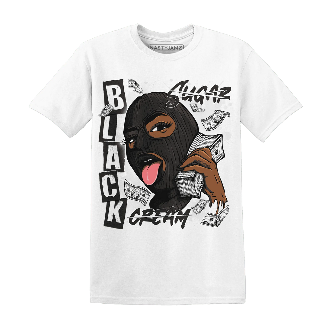 White-Thunder-4s-T-Shirt-Match-No-Sugar-No-Cream