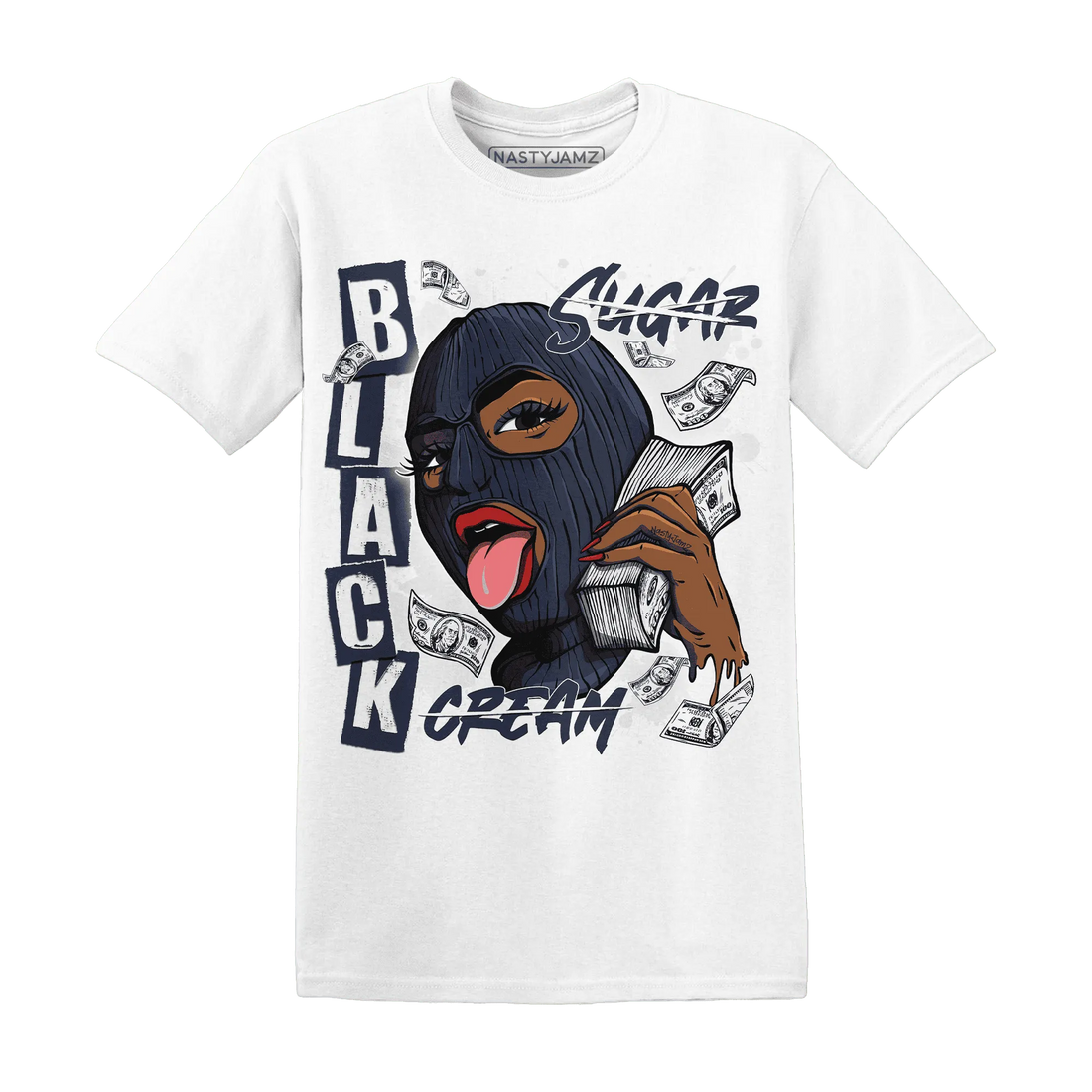 White-Navy-6s-T-Shirt-Match-No-Sugar-No-Cream