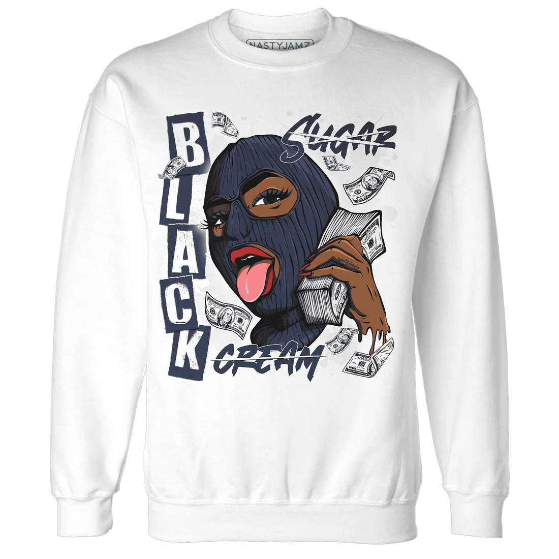 White-Navy-6s-Sweatshirt-Match-No-Sugar-No-Cream