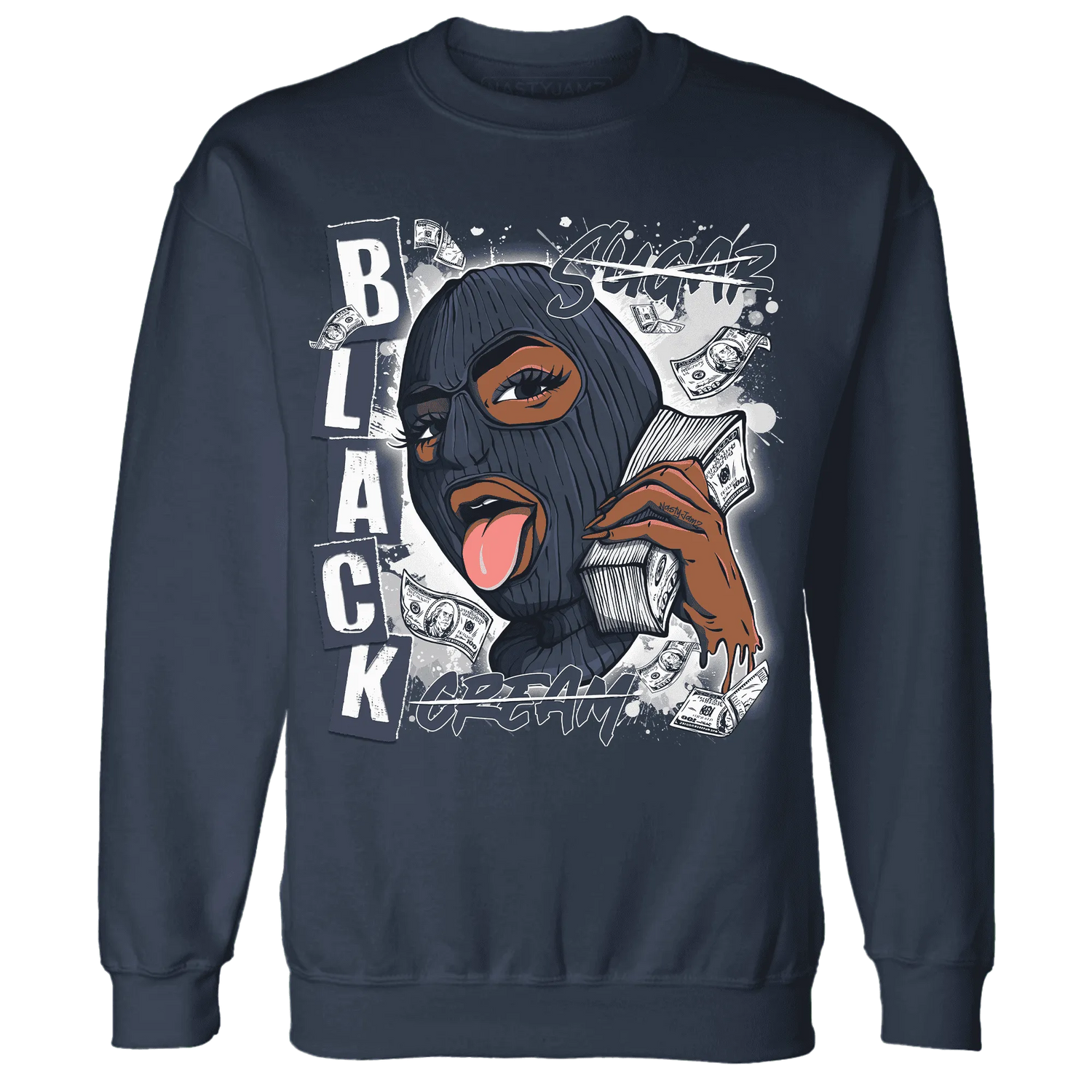 White-Navy-6s-Sweatshirt-Match-No-Sugar-No-Cream