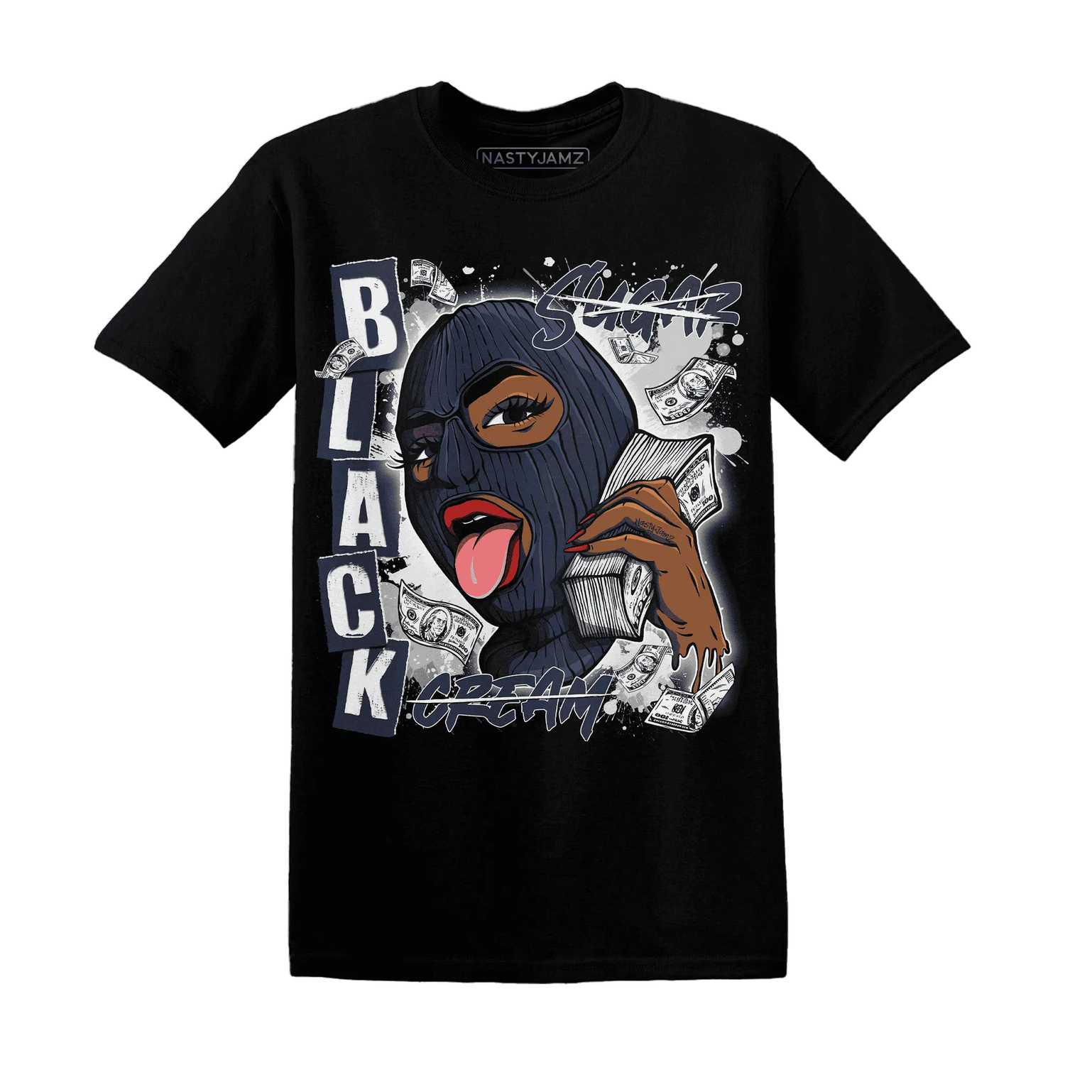 White-Navy-6s-T-Shirt-Match-No-Sugar-No-Cream