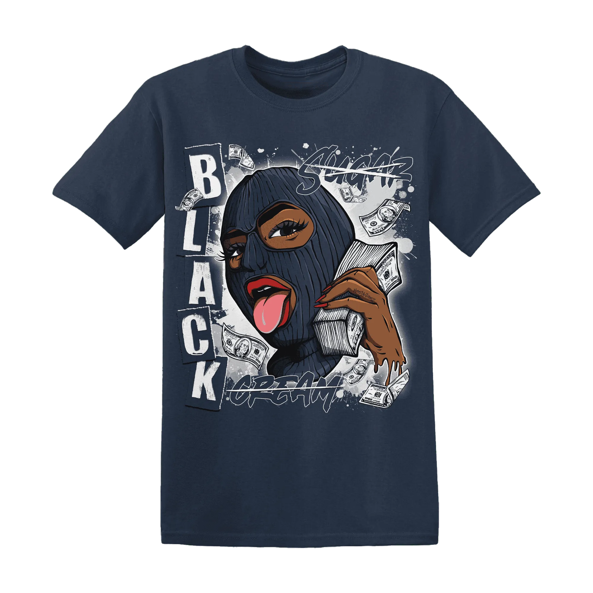 White-Navy-6s-T-Shirt-Match-No-Sugar-No-Cream