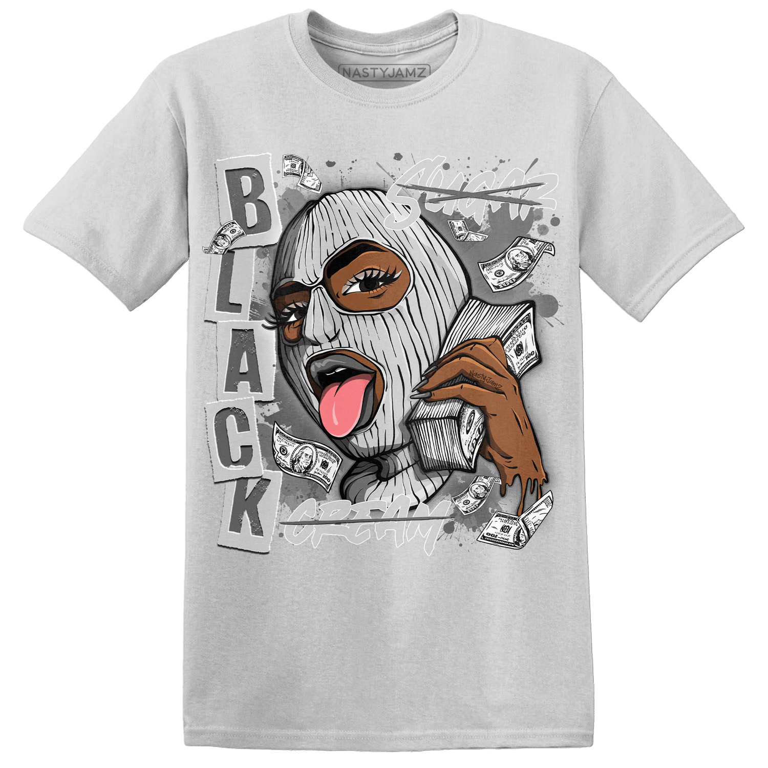 Retro High OG Black White 1s T Shirt Match No Sugar No Cream - NastyJamz