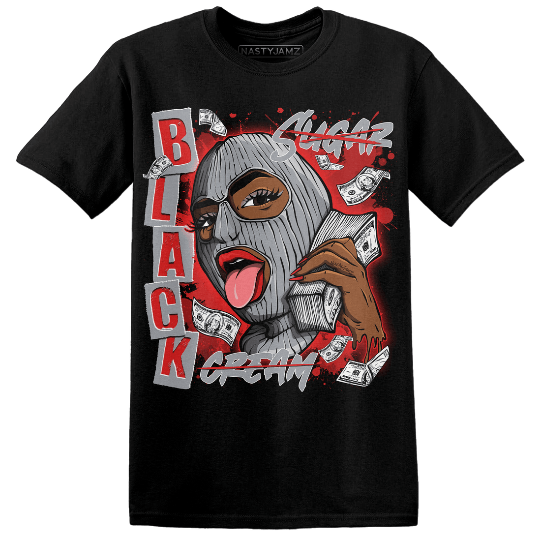 Bred Reimagined 4s T Shirt Match No Sugar No Cream - NastyJamz