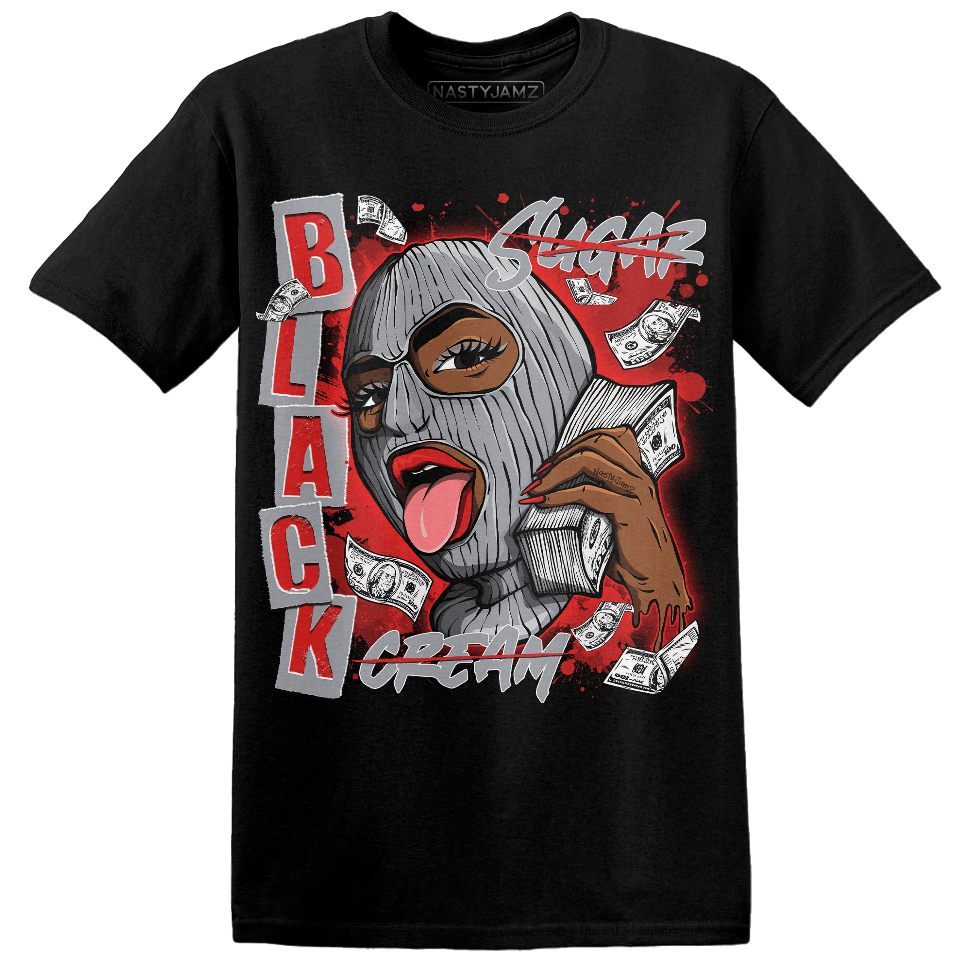 Bred Reimagined 4s T Shirt Match No Sugar No Cream - NastyJamz