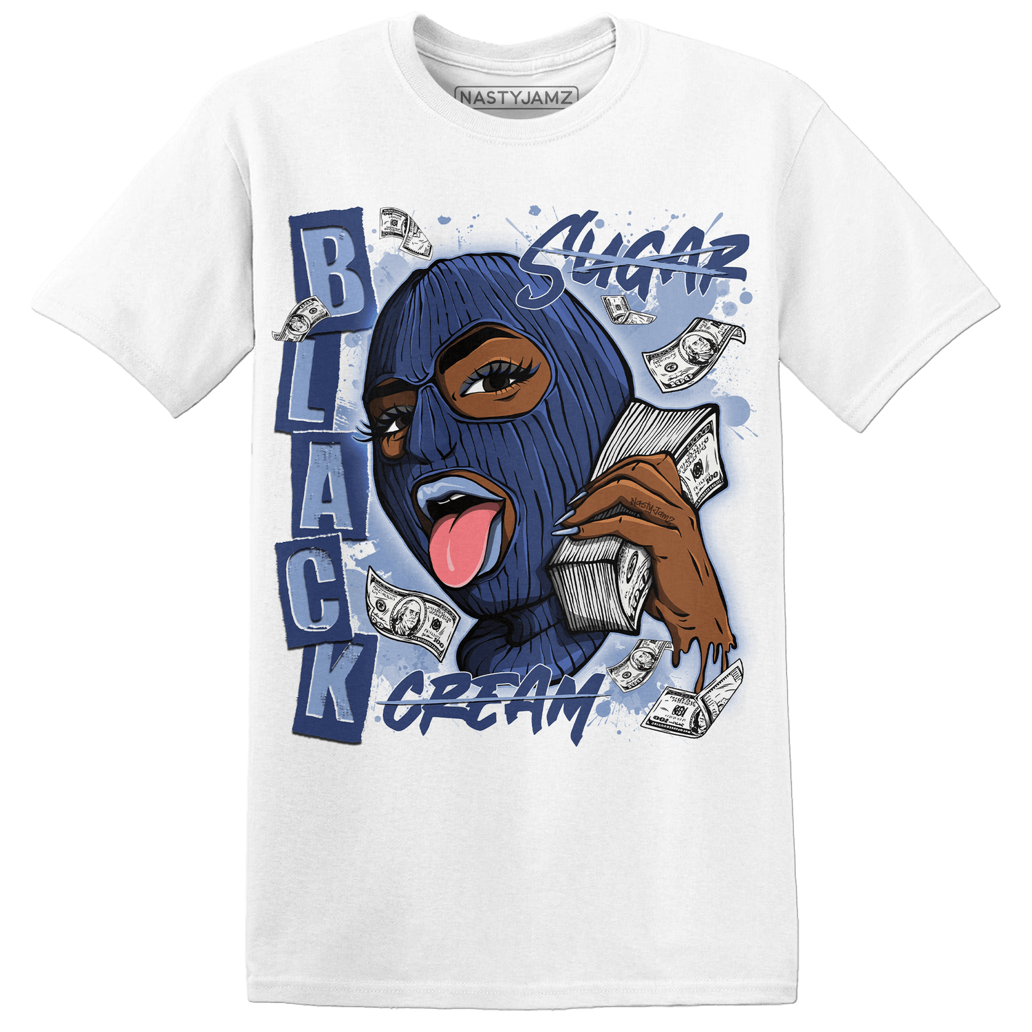 Midnight Navy 5s T Shirt Match No Sugar No Cream - NastyJamz