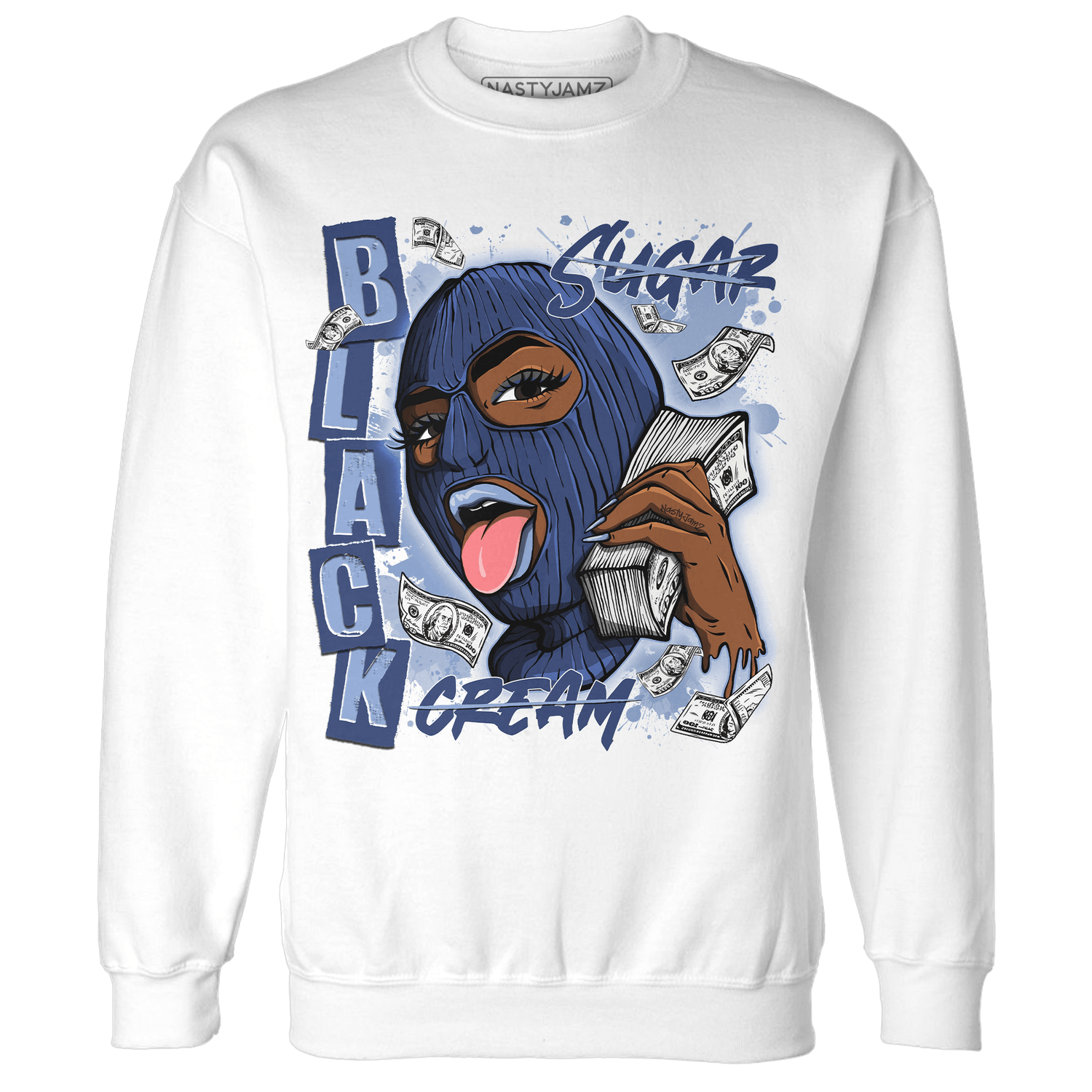 Midnight Navy 5s Sweatshirt Match No Sugar No Cream - NastyJamz