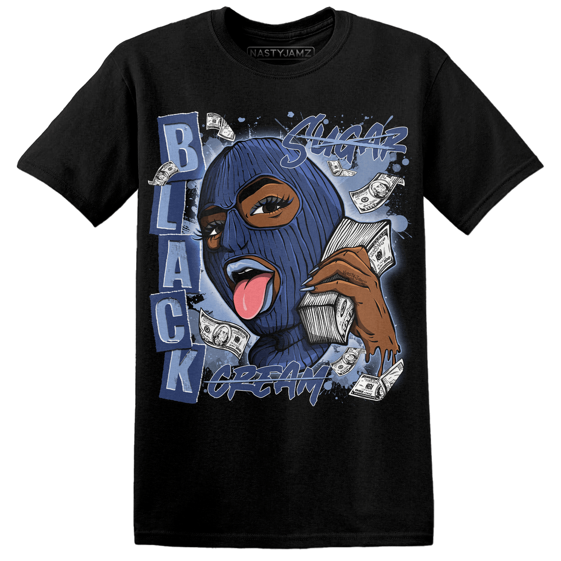 Midnight Navy 5s T Shirt Match No Sugar No Cream - NastyJamz