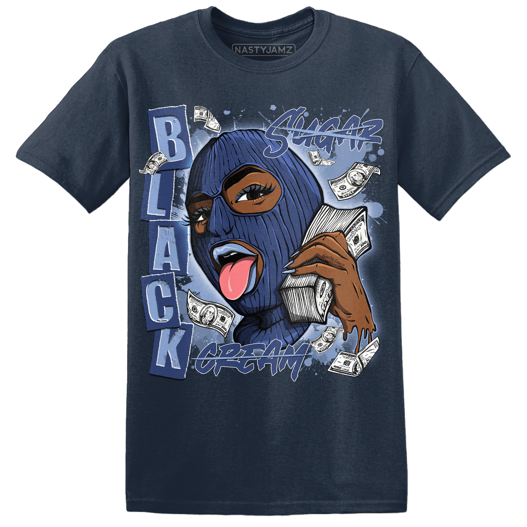 Midnight Navy 5s T Shirt Match No Sugar No Cream - NastyJamz