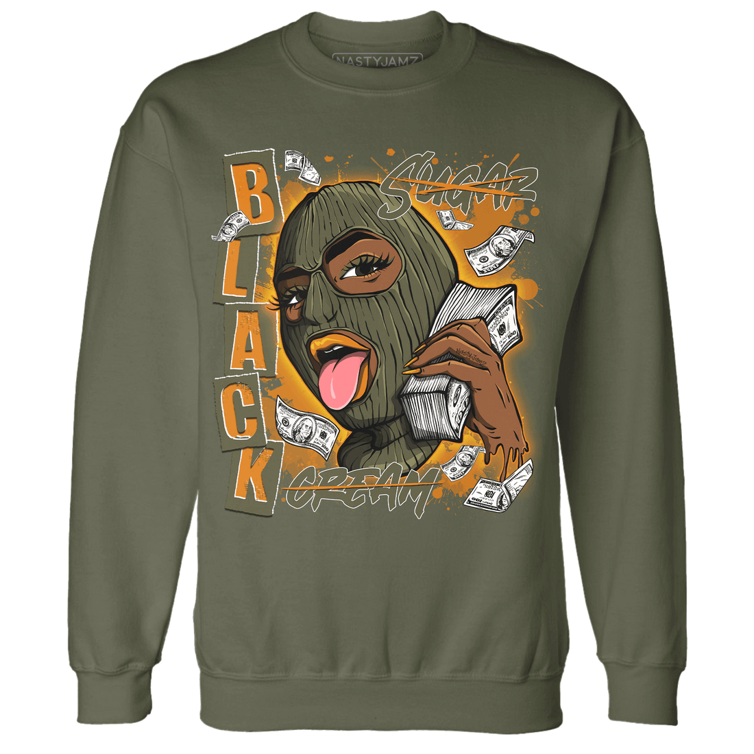 Olive 5s Sweatshirt Match No Sugar No Cream - NastyJamz