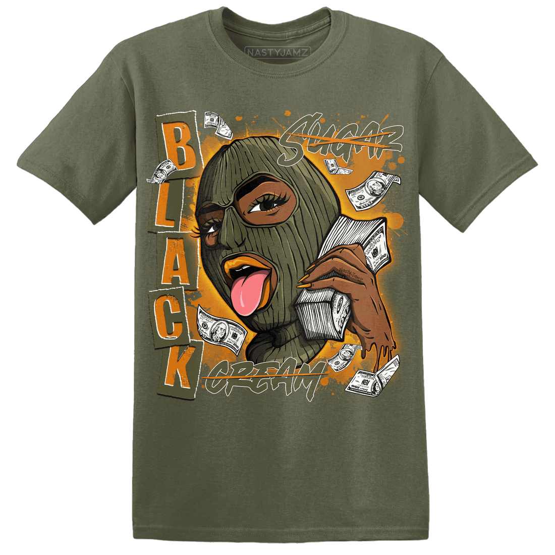 Olive 5s T Shirt Match No Sugar No Cream - NastyJamz